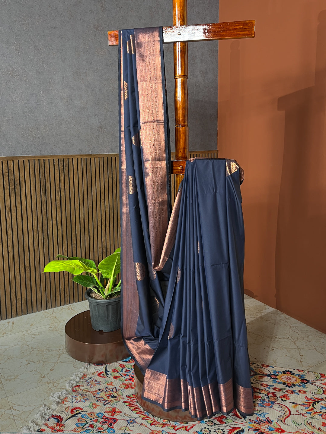 Varnika Navy Soft Semi Silk Saree