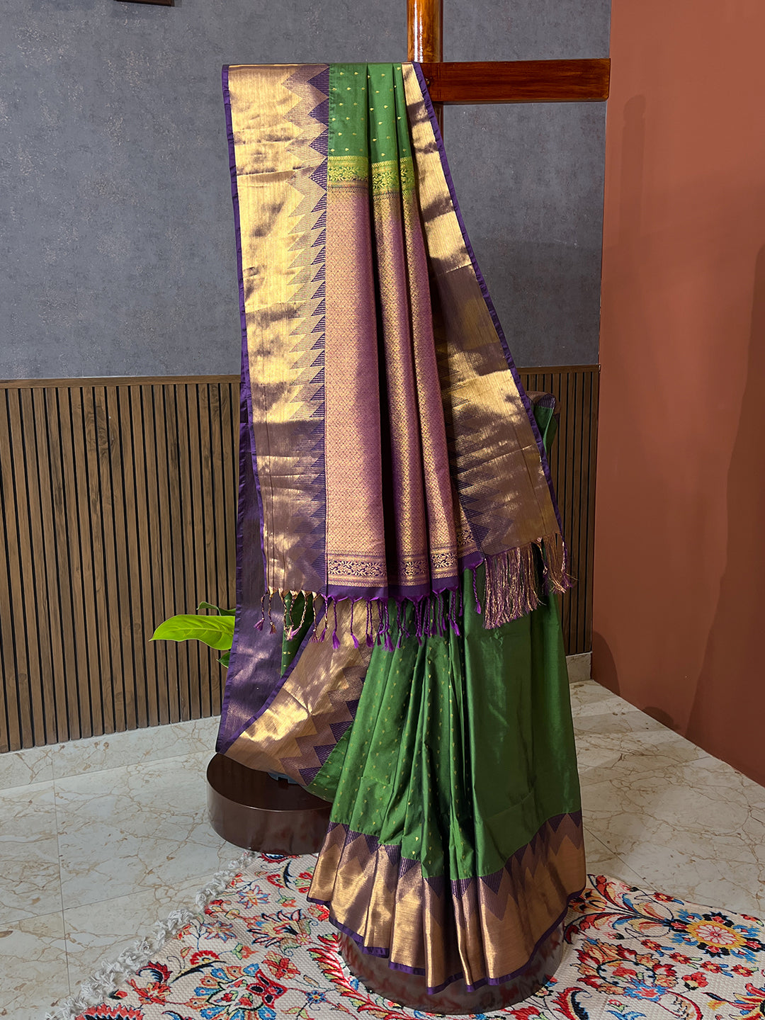 Amruta Green Soft Semi Silk Saree