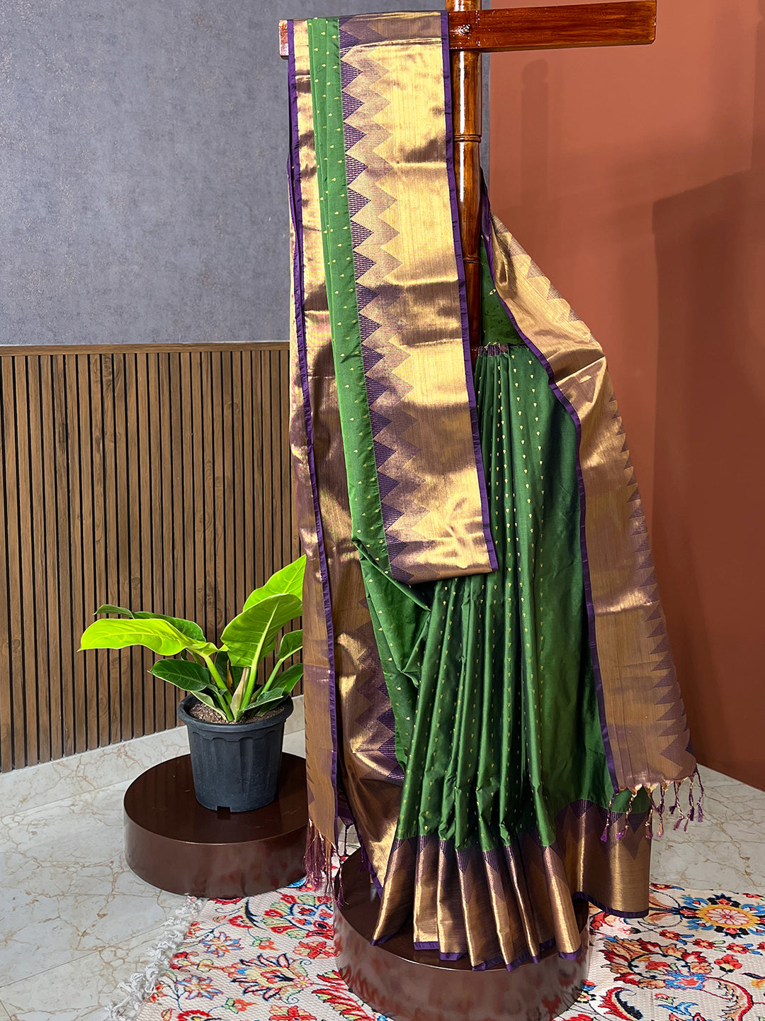 Amruta Green Soft Semi Silk Saree
