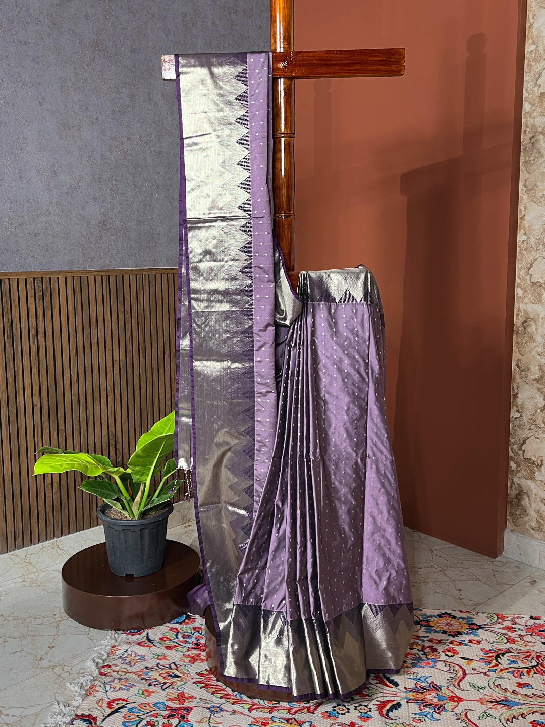 Amruta Purple Soft Semi Silk Saree