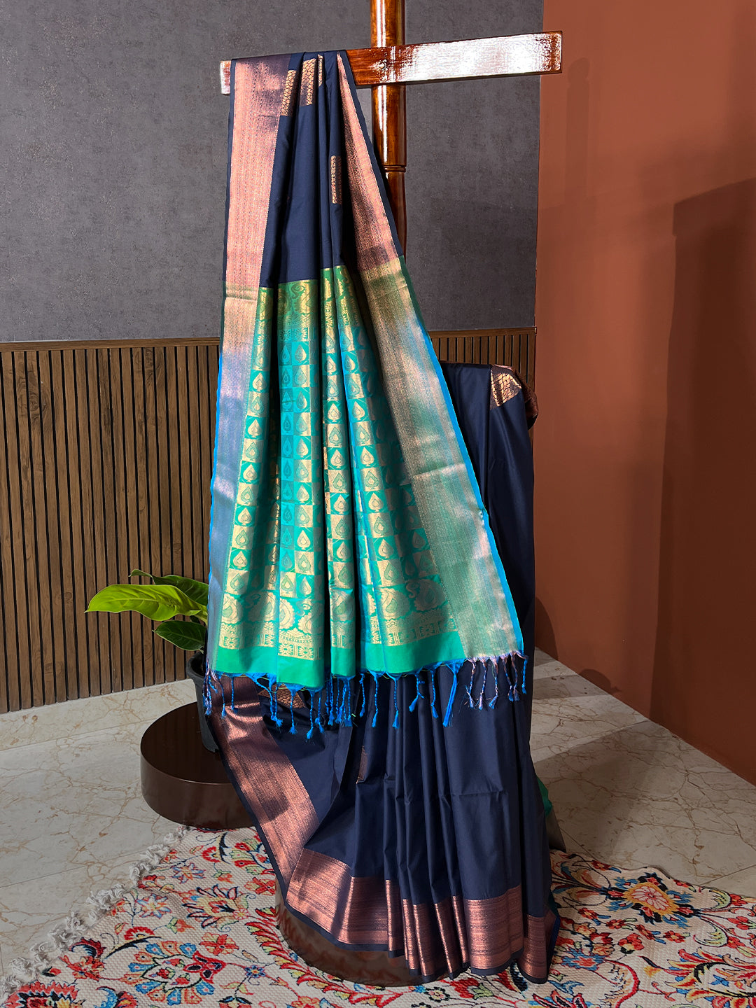 Varnika Navy Soft Semi Silk Saree