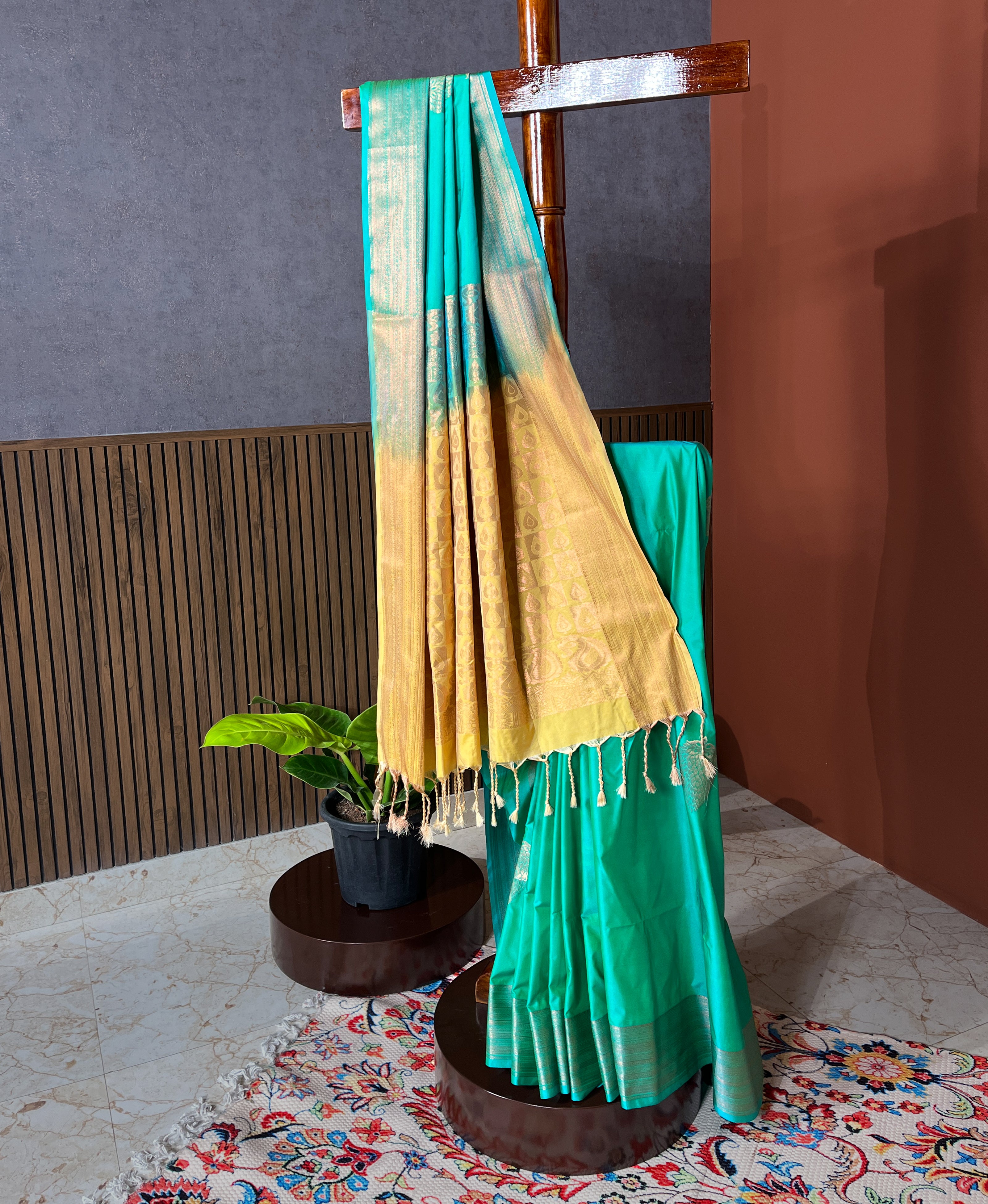 Varnika Green Soft Semi Silk Saree