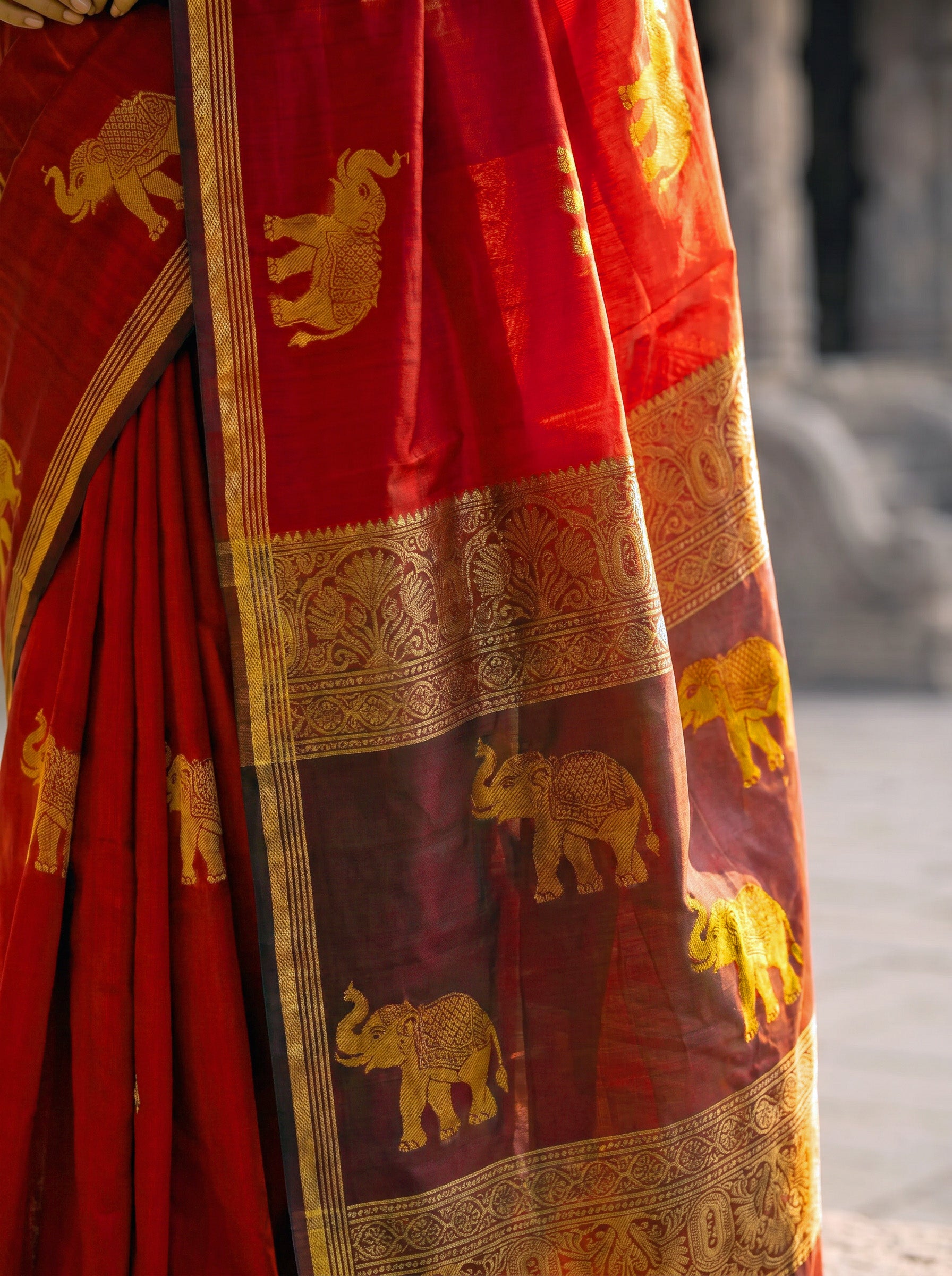 Red Negamam Cotton Saree