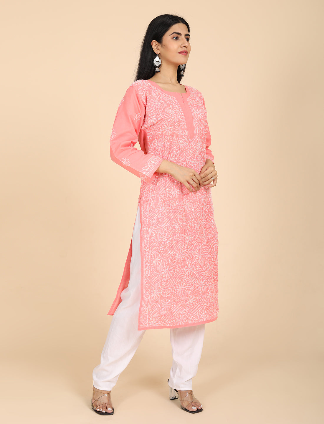 Shabika Pink Chikankari Kurta
