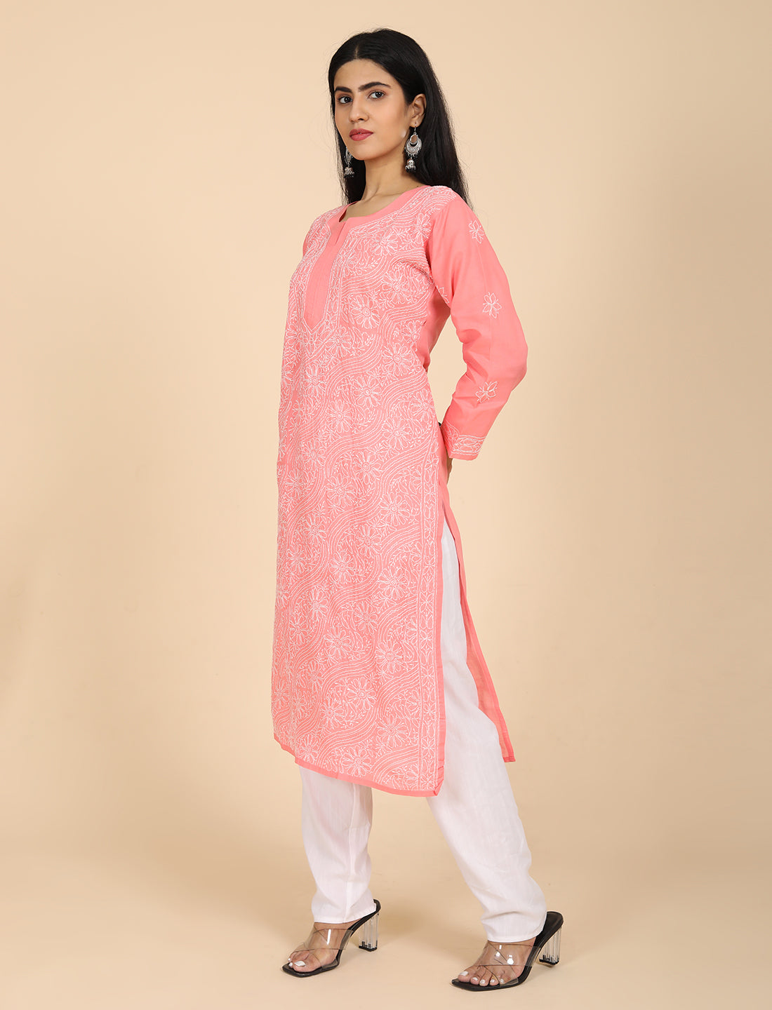 Shabika Pink Chikankari Kurta