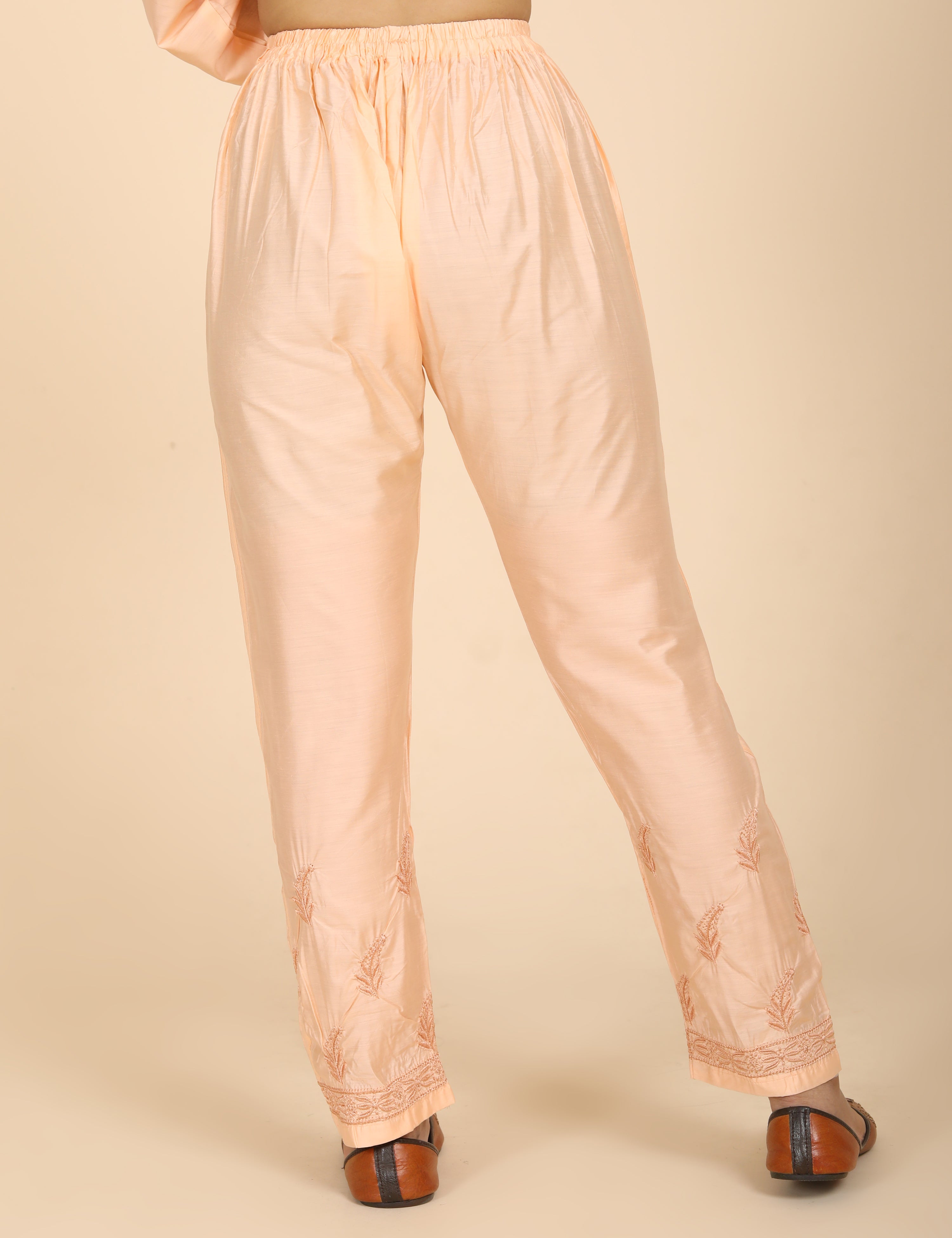 Jashn Peach Chikankari Kurta Set