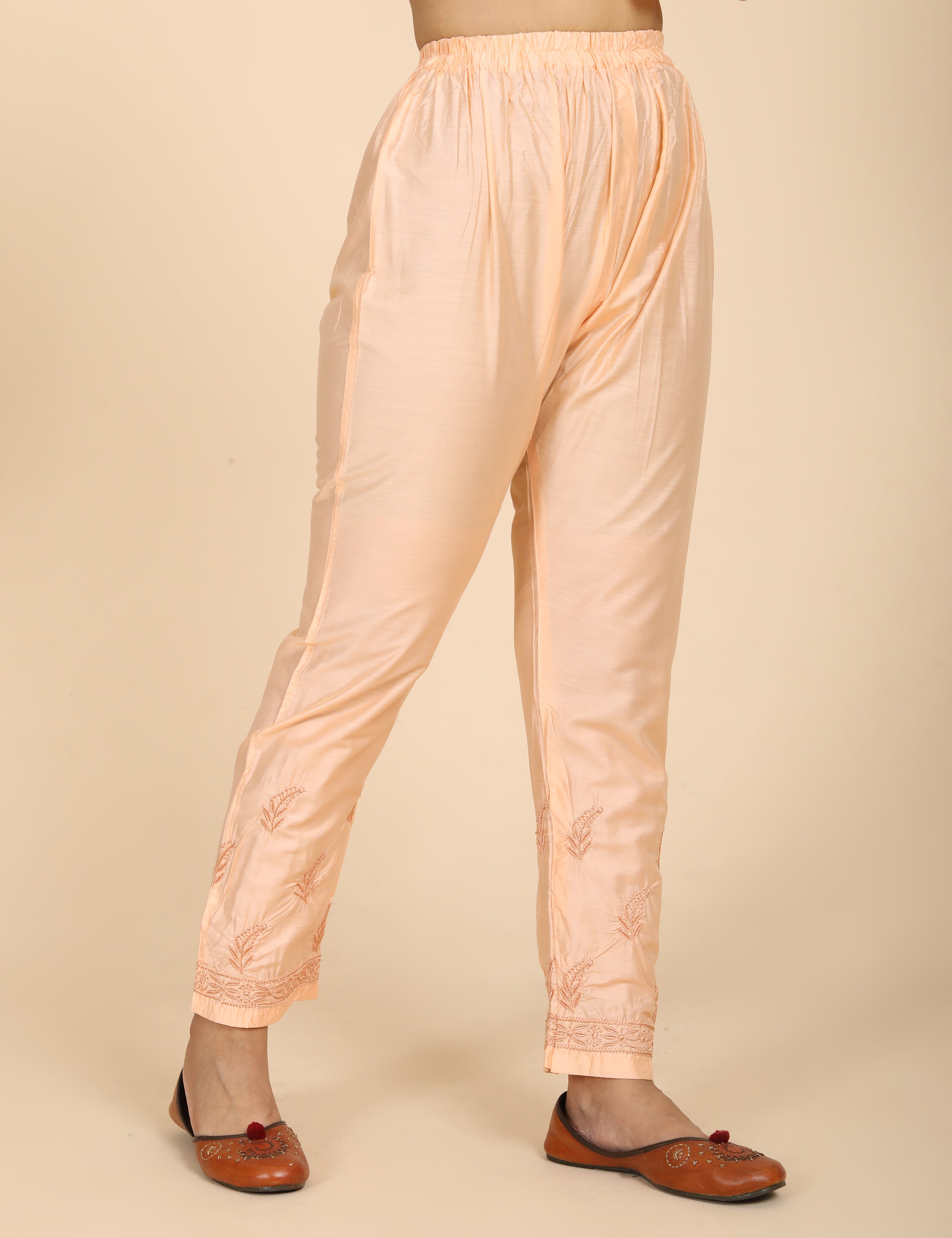 Jashn Peach Chikankari Kurta Set