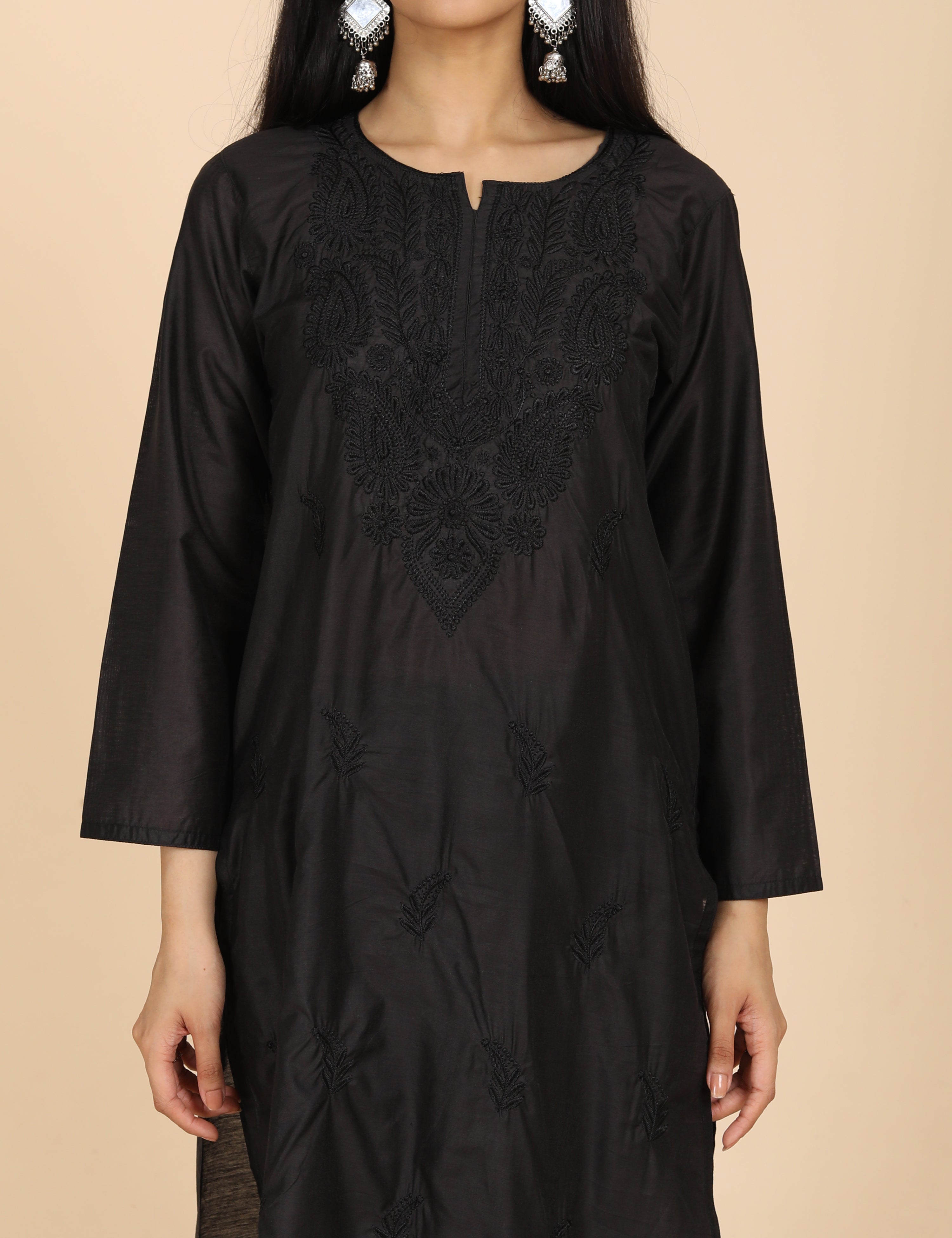 Jashn Black Chikankari Kurta Set
