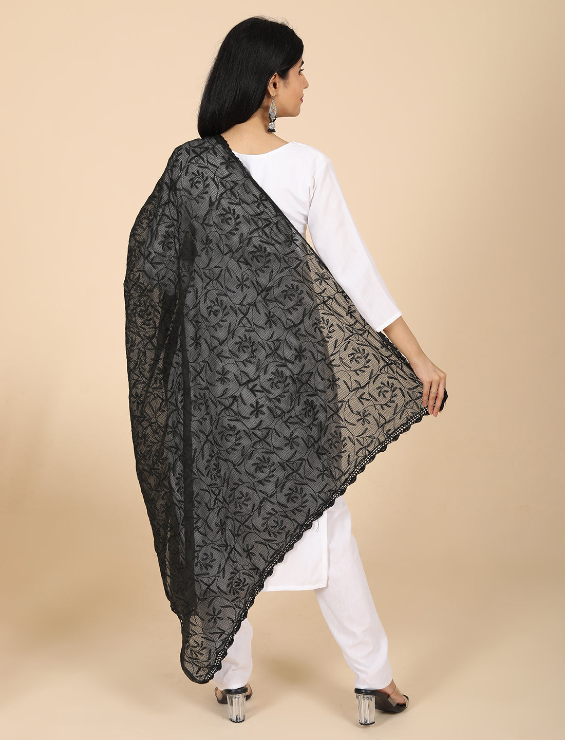 Bunna Black Chikankari Dupatta
