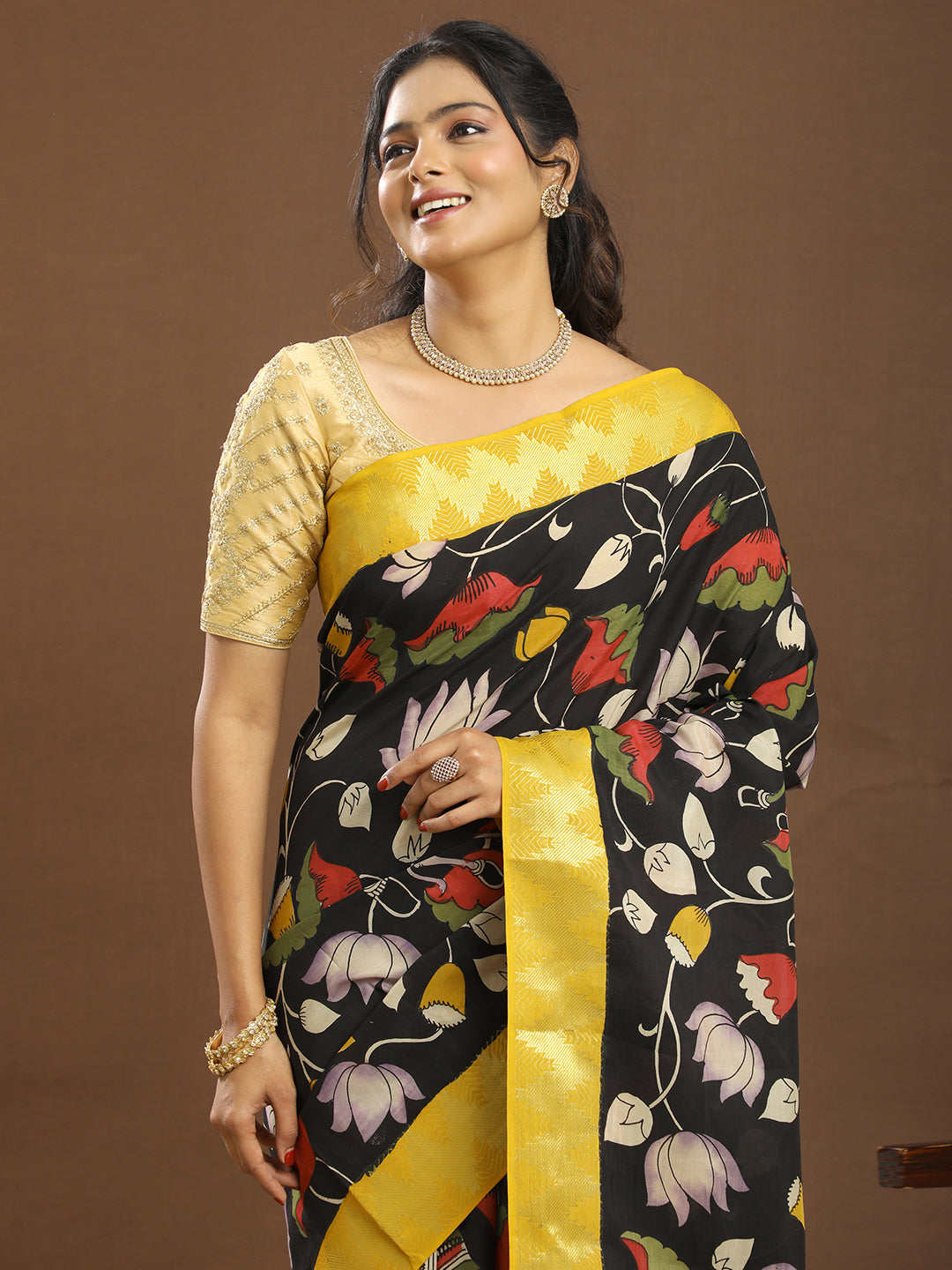 Pushp Multicolored Kalamkari Saree