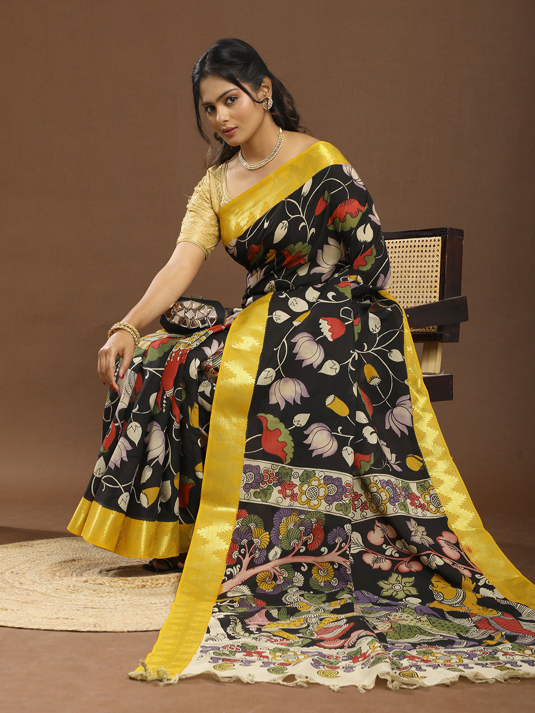 Pushp Multicolored Kalamkari Saree
