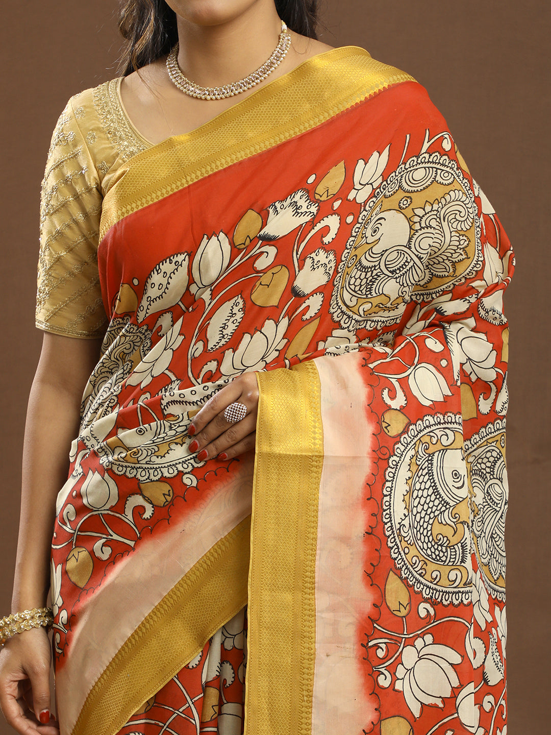 Pushp Multicolored Kalamkari Saree