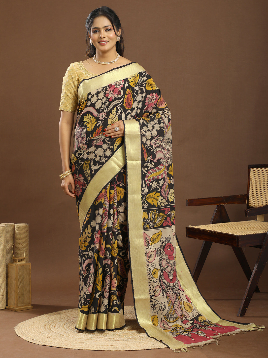 Pushp Multicolored Kalamkari Saree