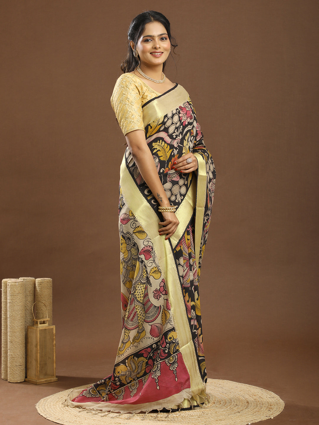 Pushp Multicolored Kalamkari Saree