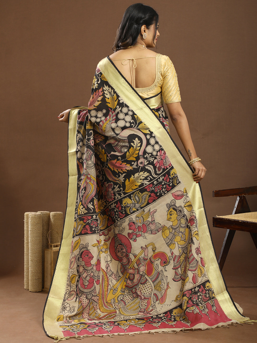 Pushp Multicolored Kalamkari Saree