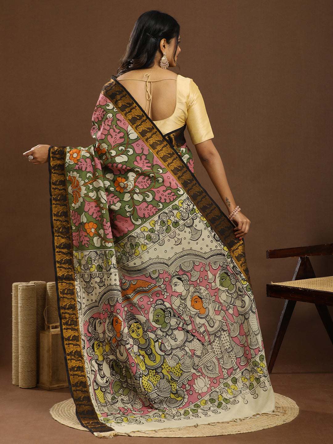 Pushp Multicolored Kalamkari Saree