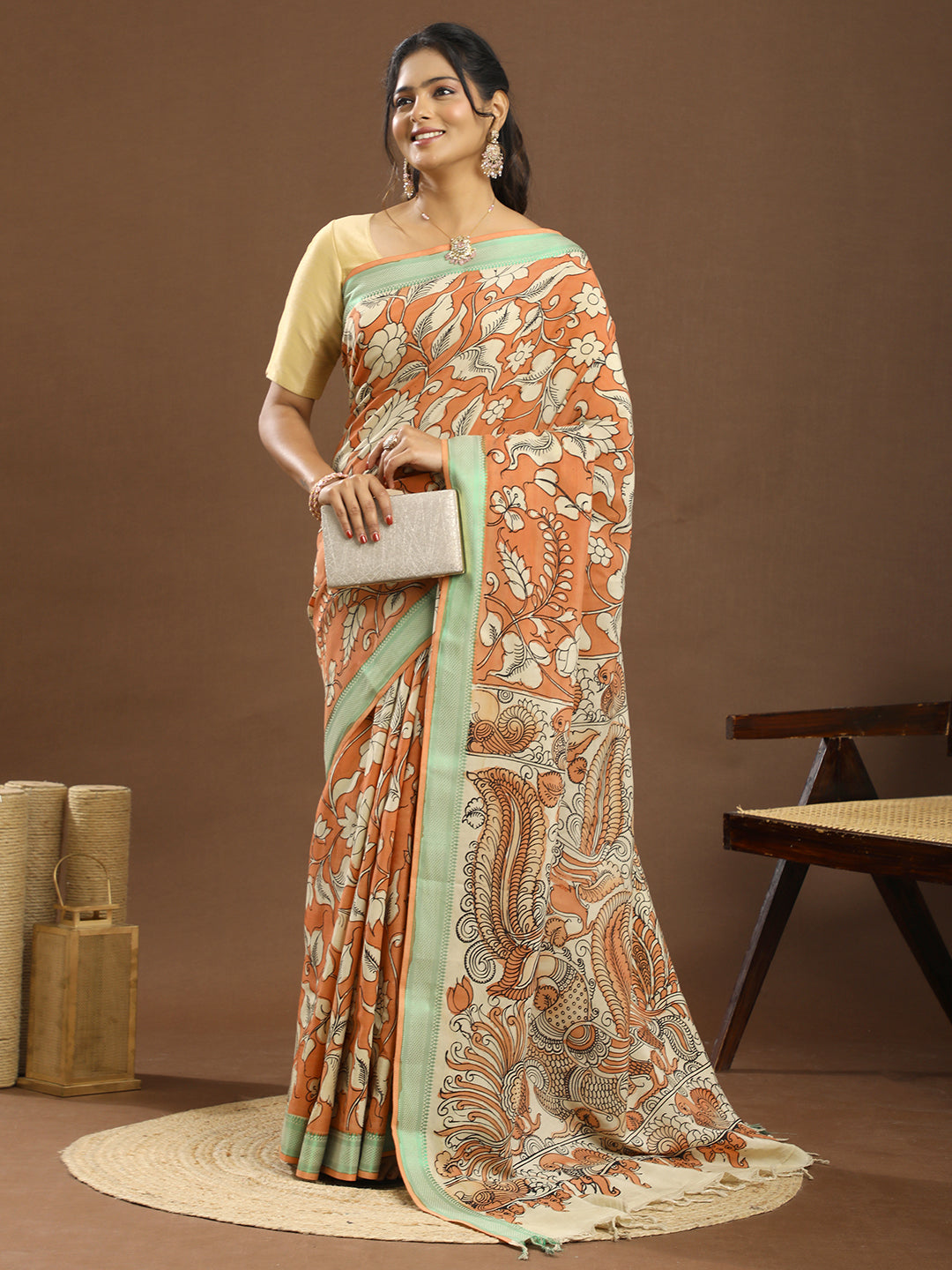 Pushp Multicolored Kalamkari Saree