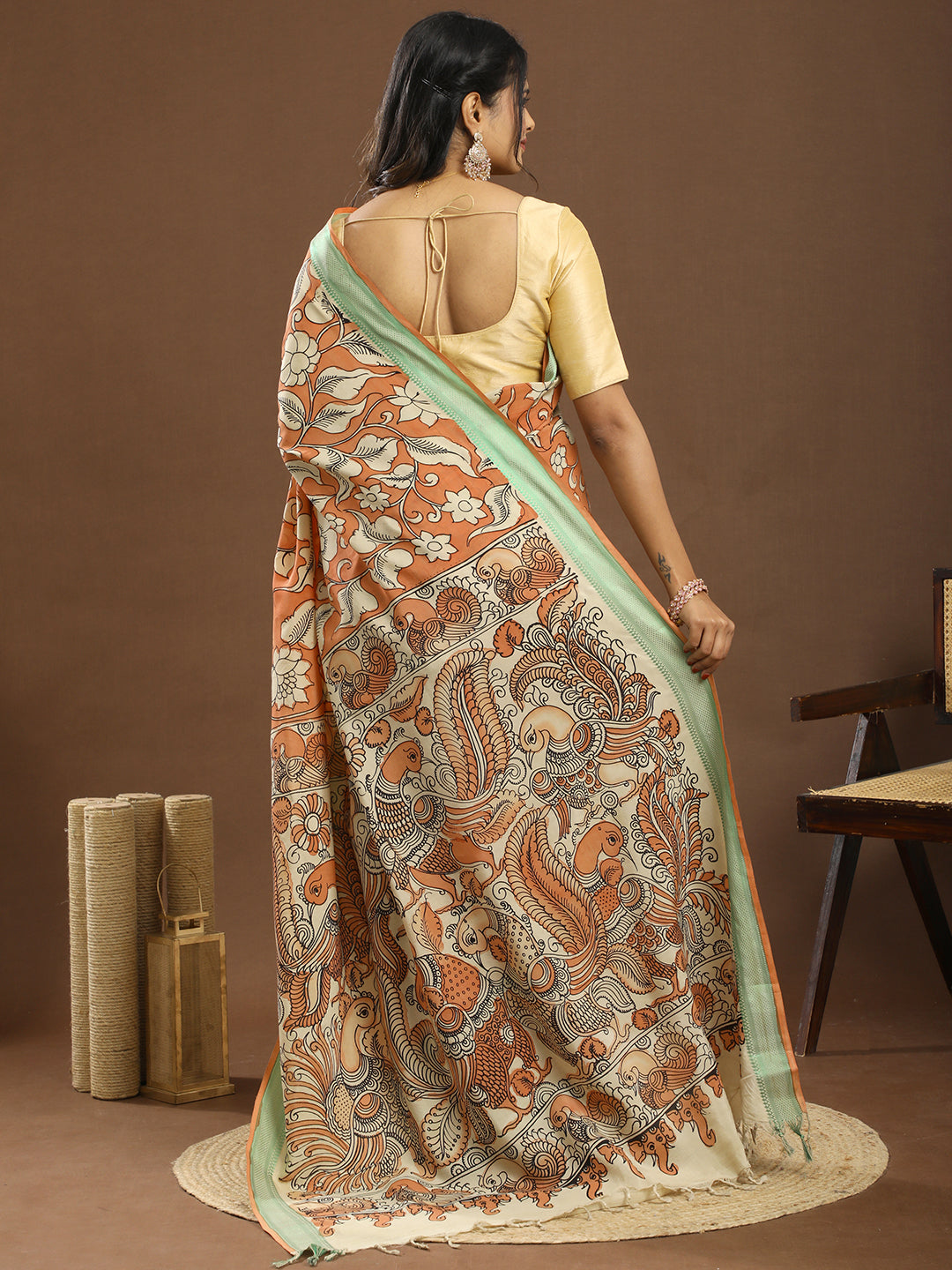 Pushp Multicolored Kalamkari Saree
