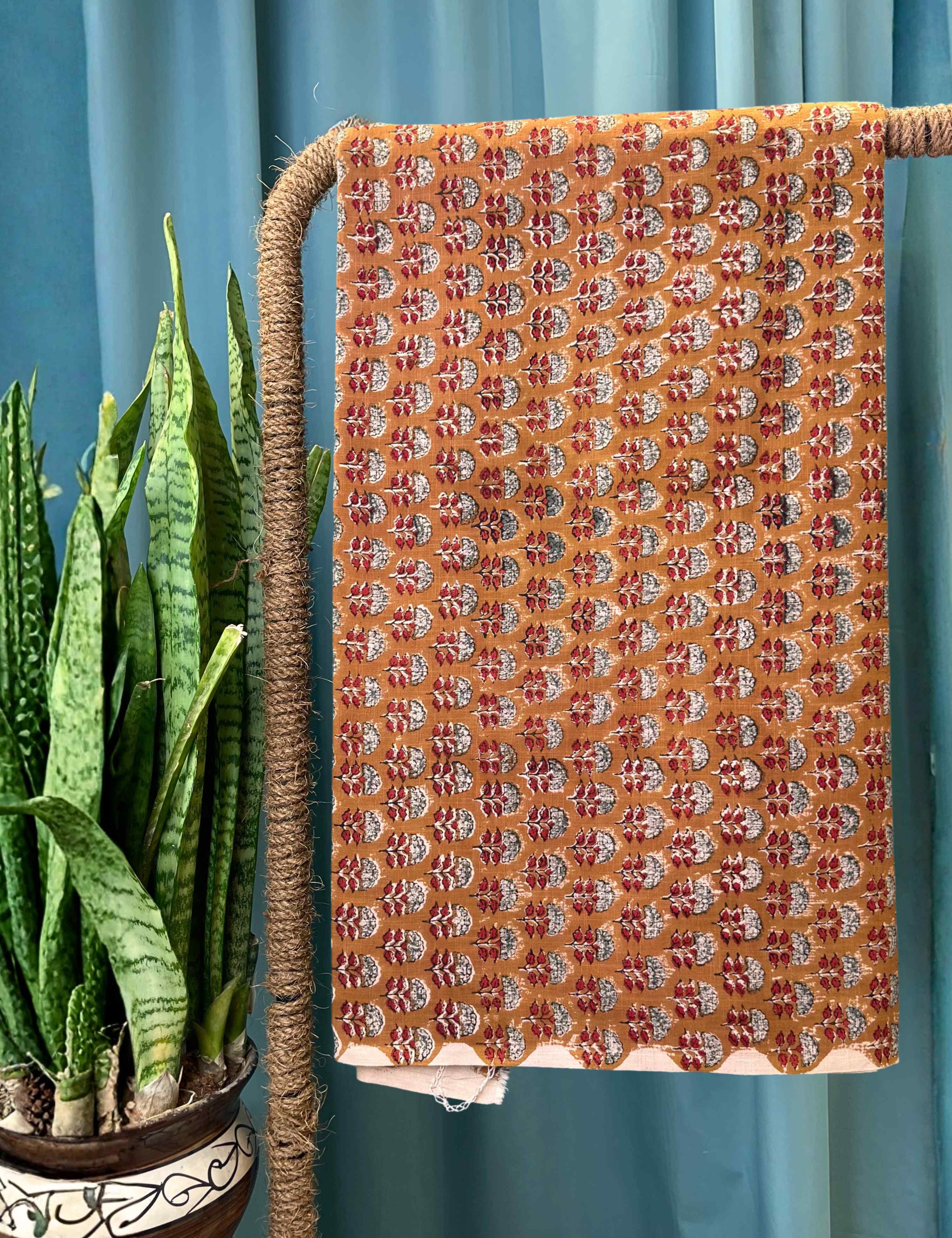 Brown Bagru Fabric