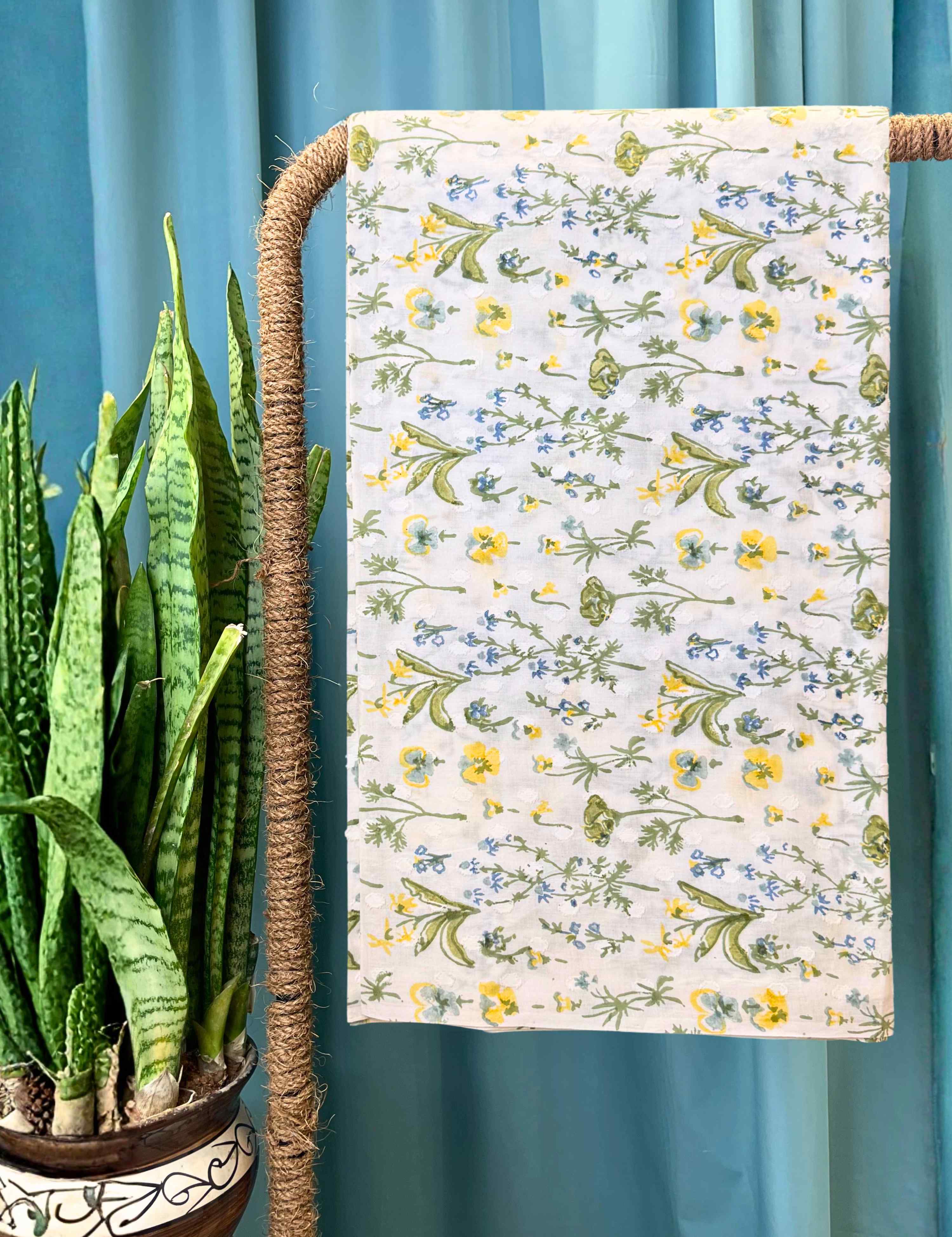 White Sanganeri Fabric