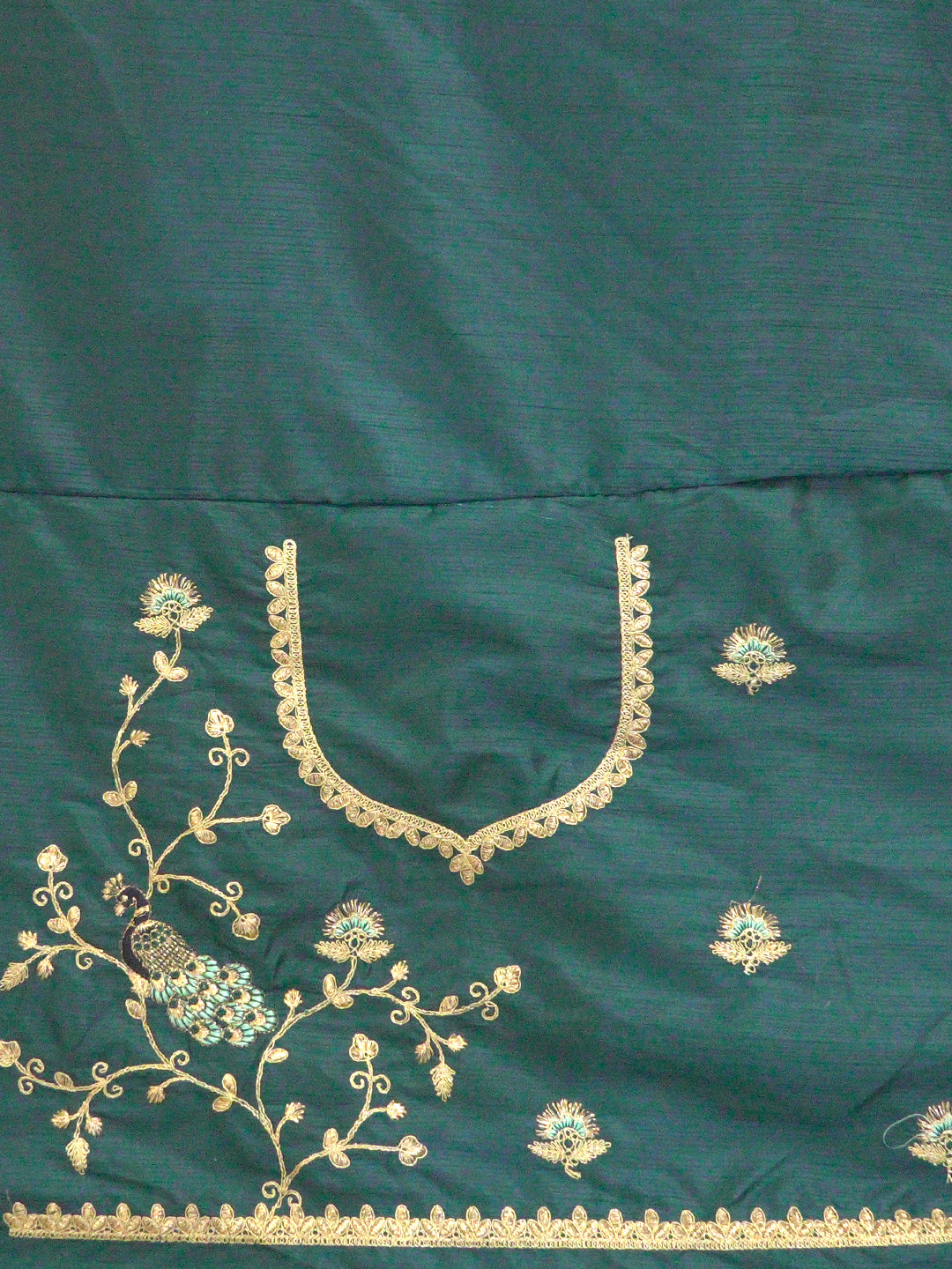 Gota Sea-Green Embroidered Saree