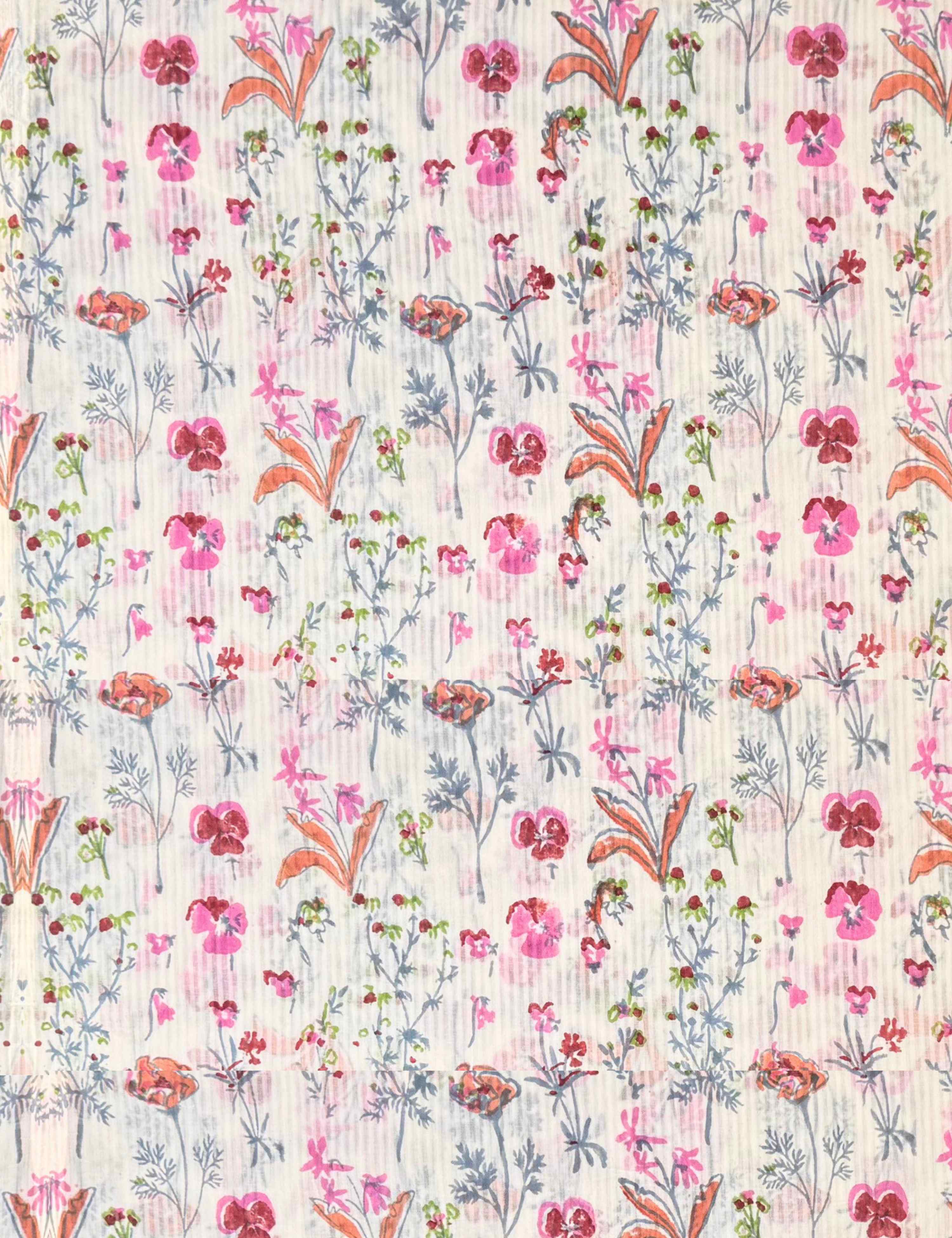 White Sanganeri Fabric