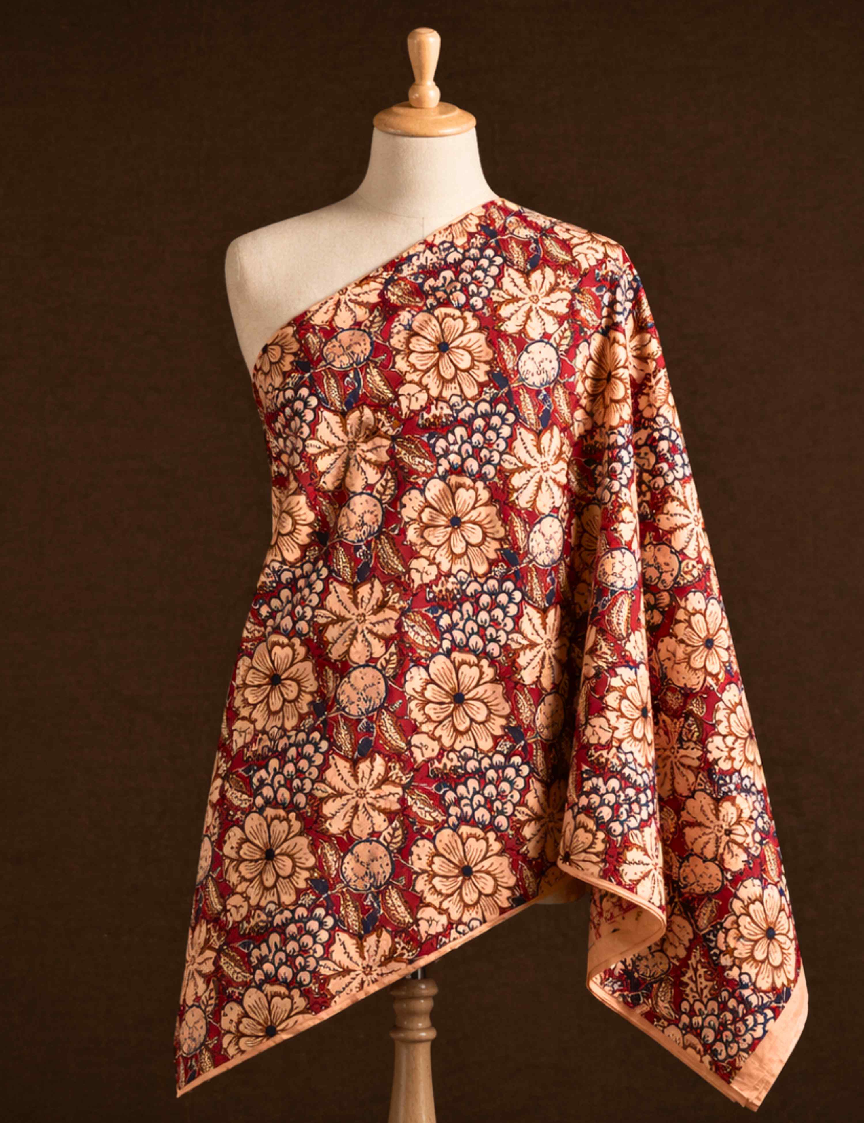 Maroon Sanganeri Fabric