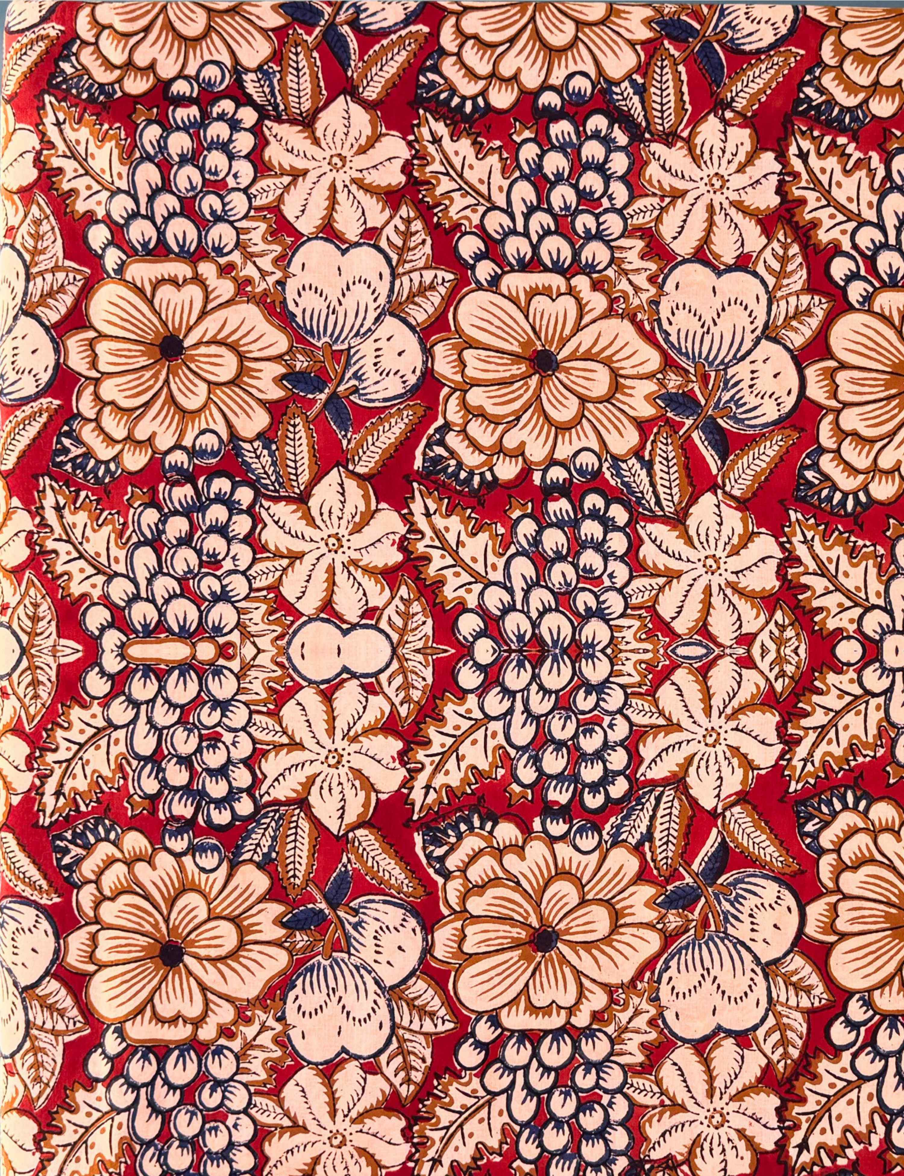 Maroon Sanganeri Fabric