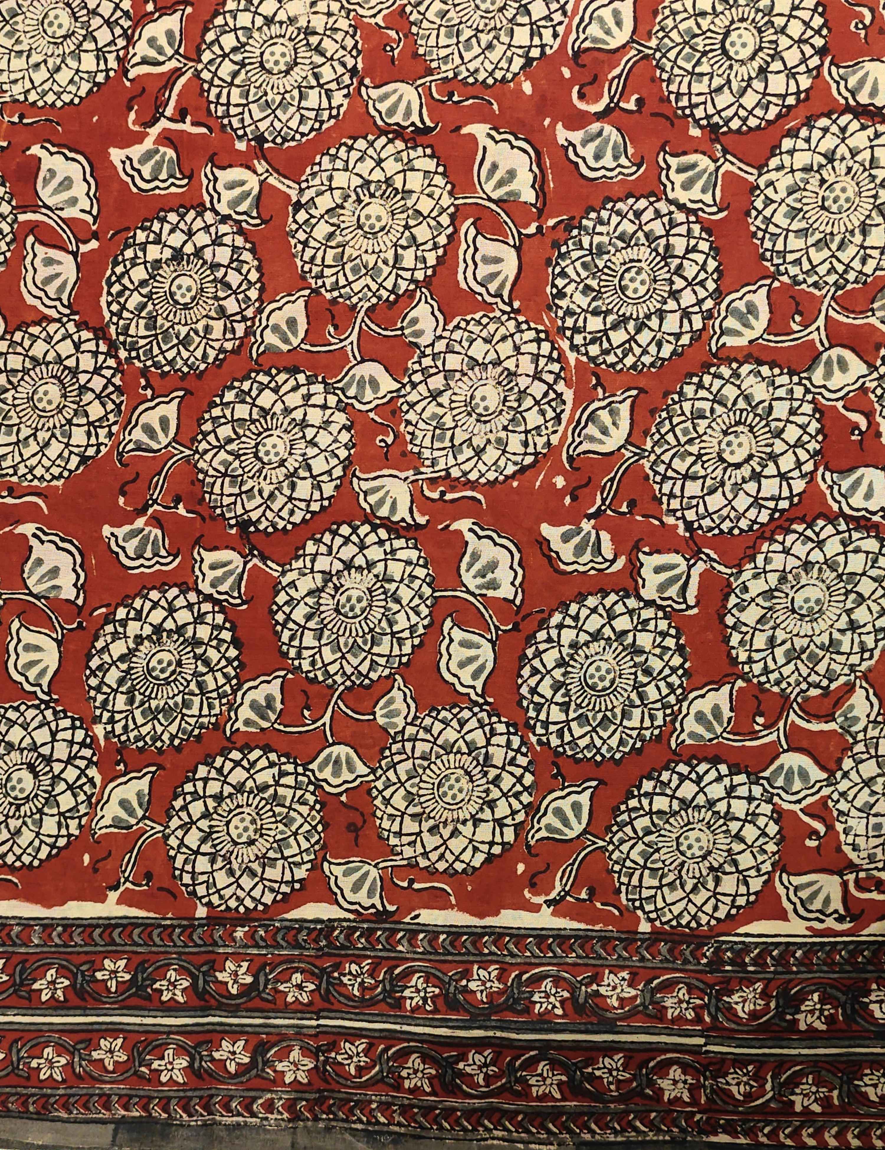 Indus Red Bagru Saree