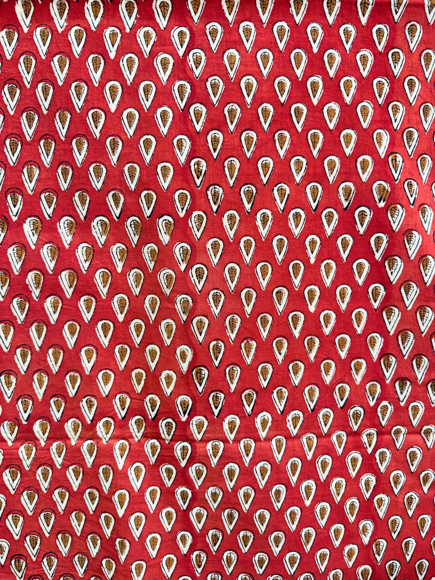 Red Ajrakh Fabric