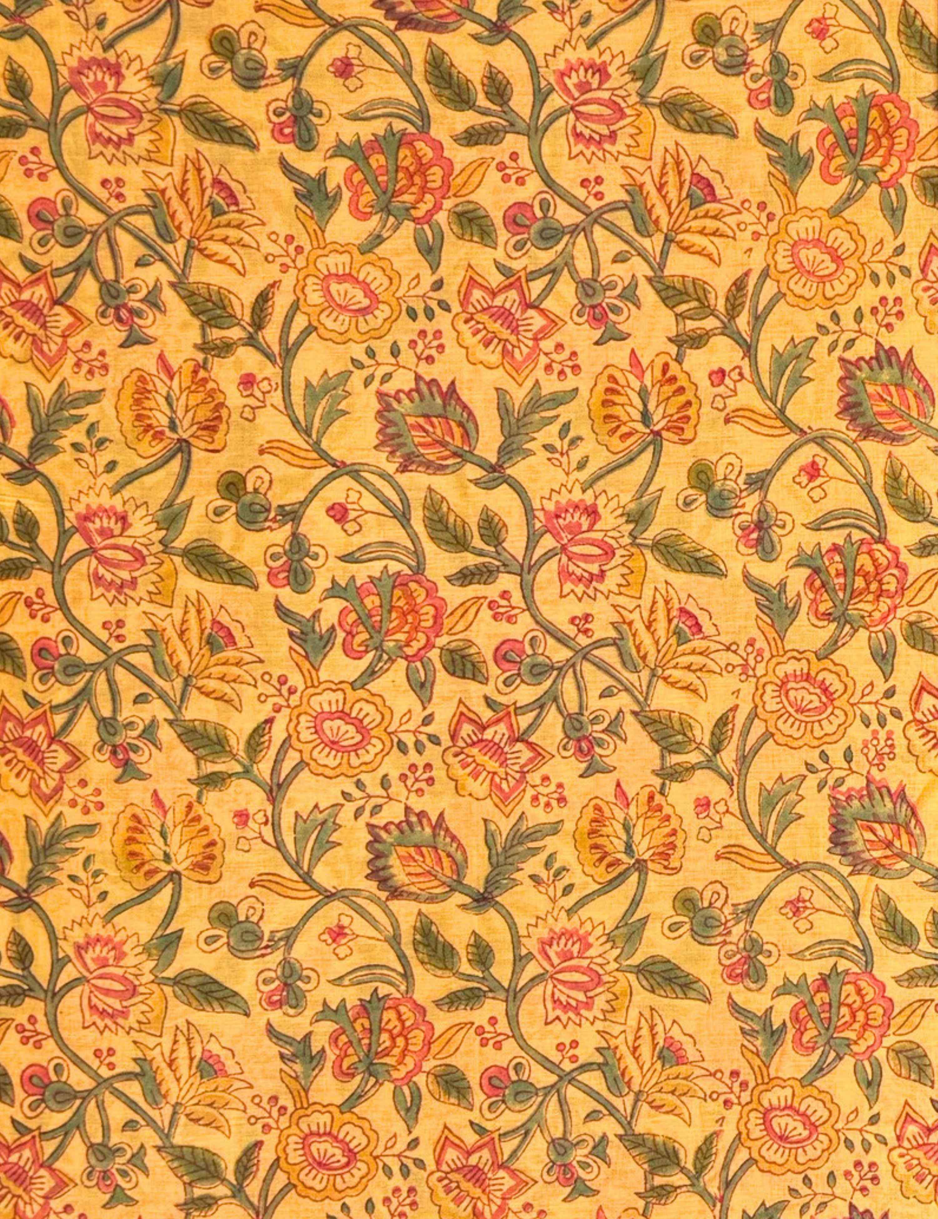 Yellow Sanganeri Fabric