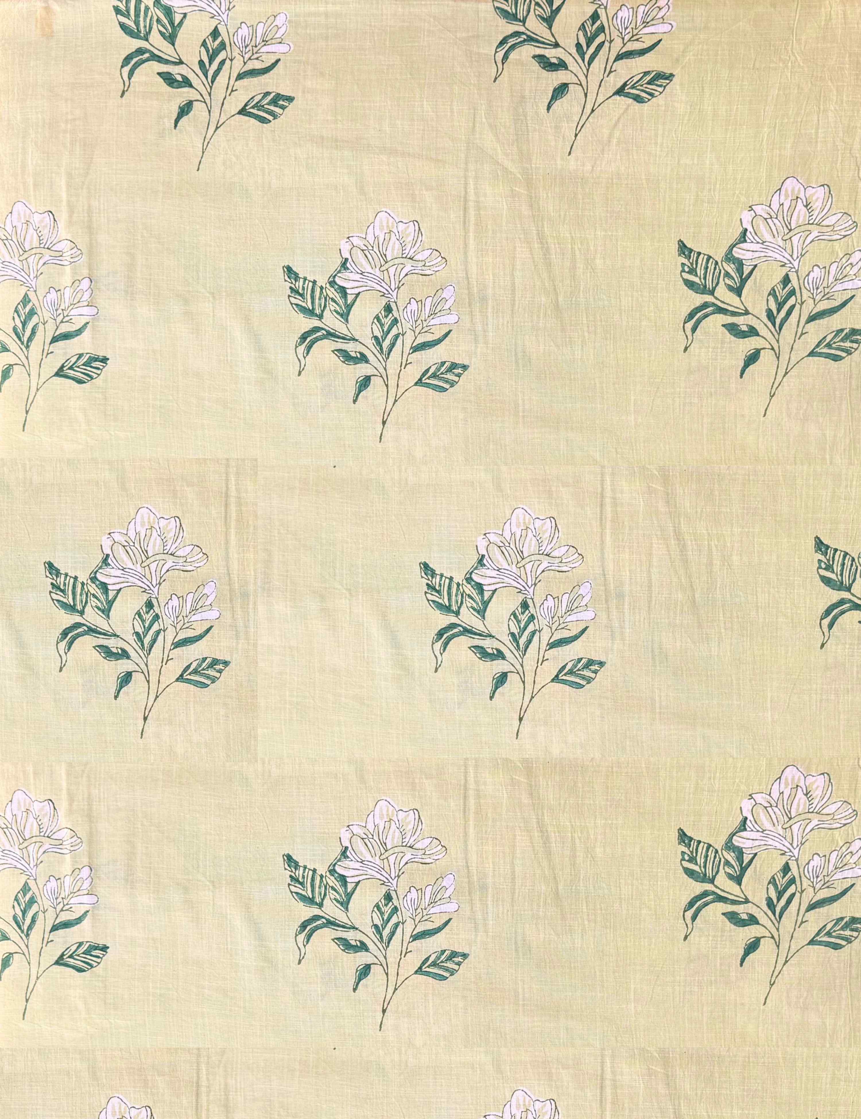 Limegreen Sanganeri Fabric