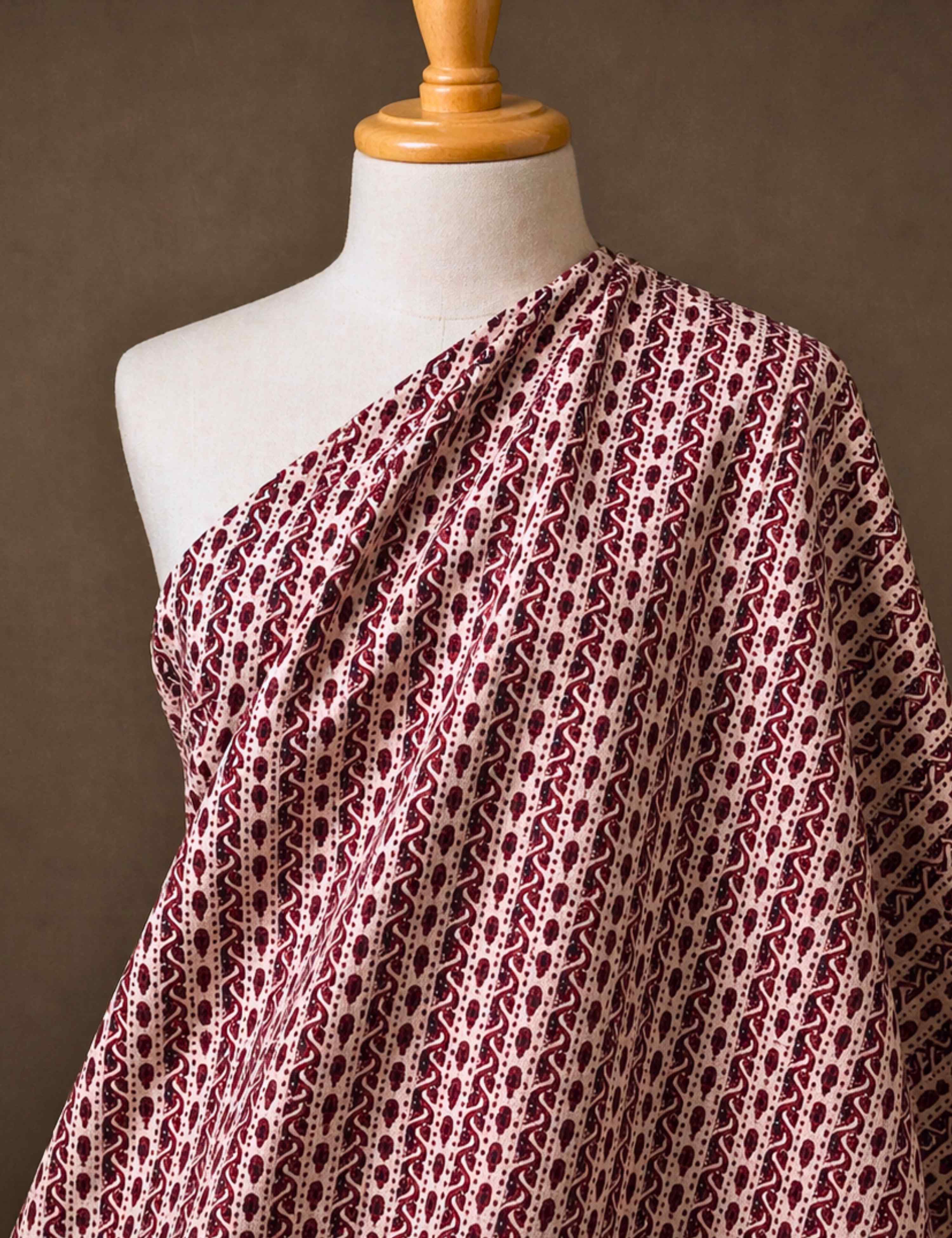 Beige Bagru Fabric