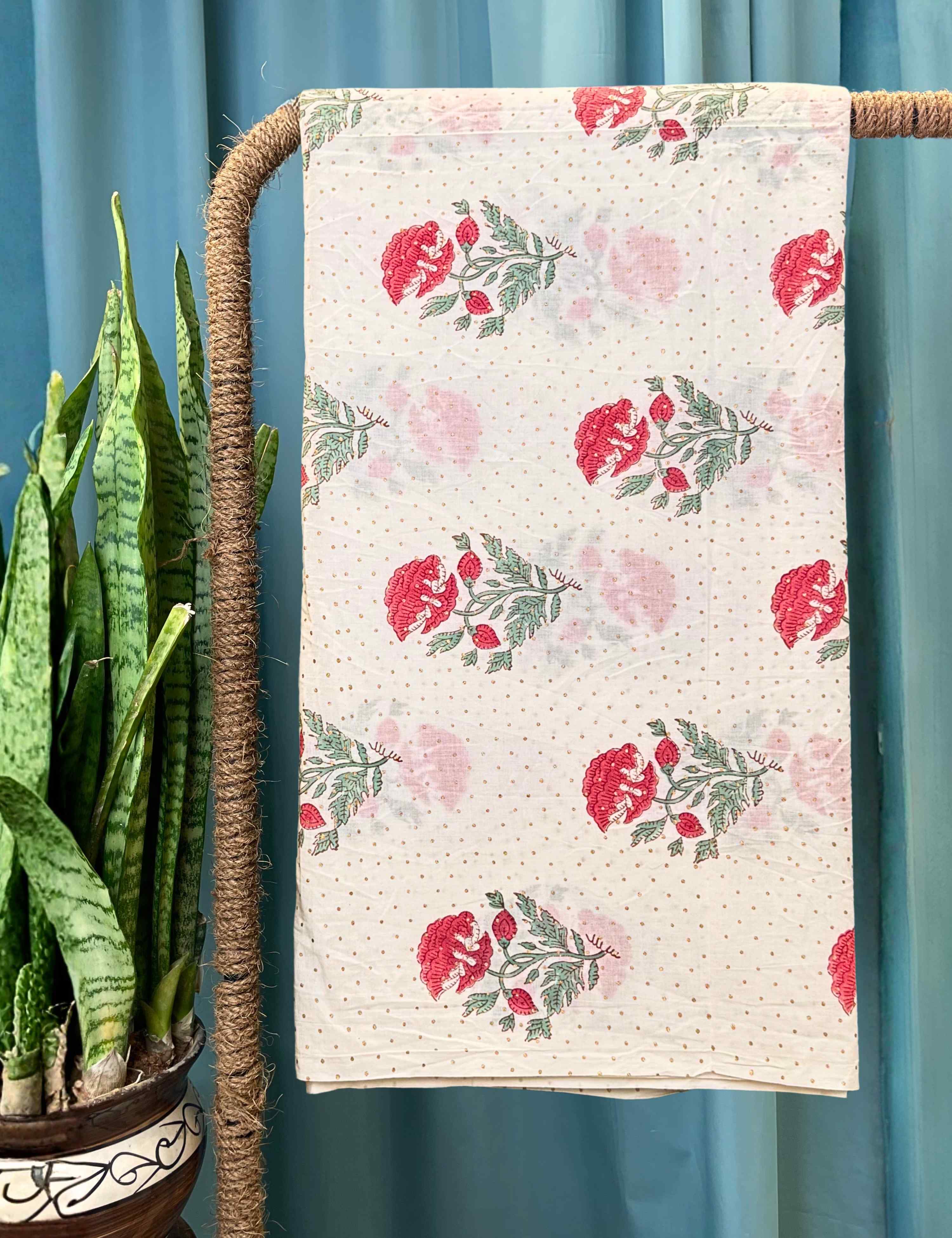 White Sanganeri Fabric