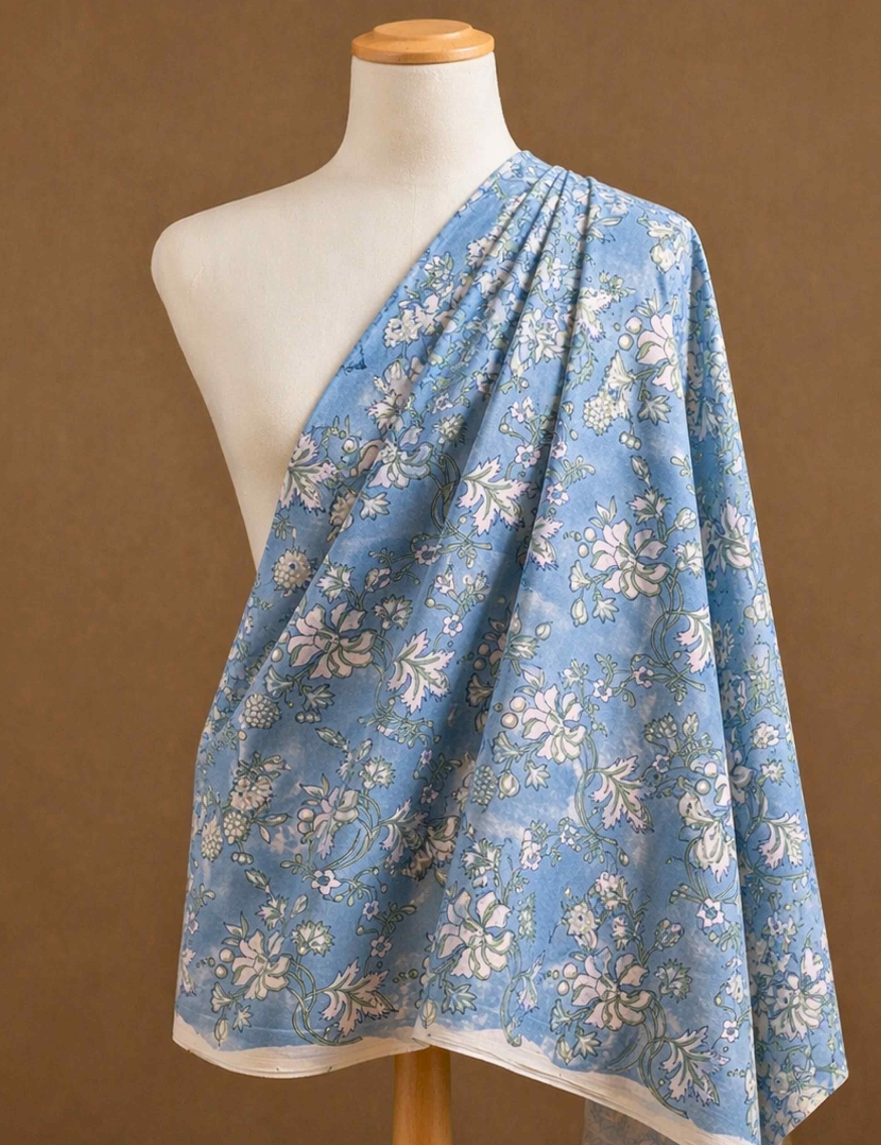 Blue Sanganeri Fabric