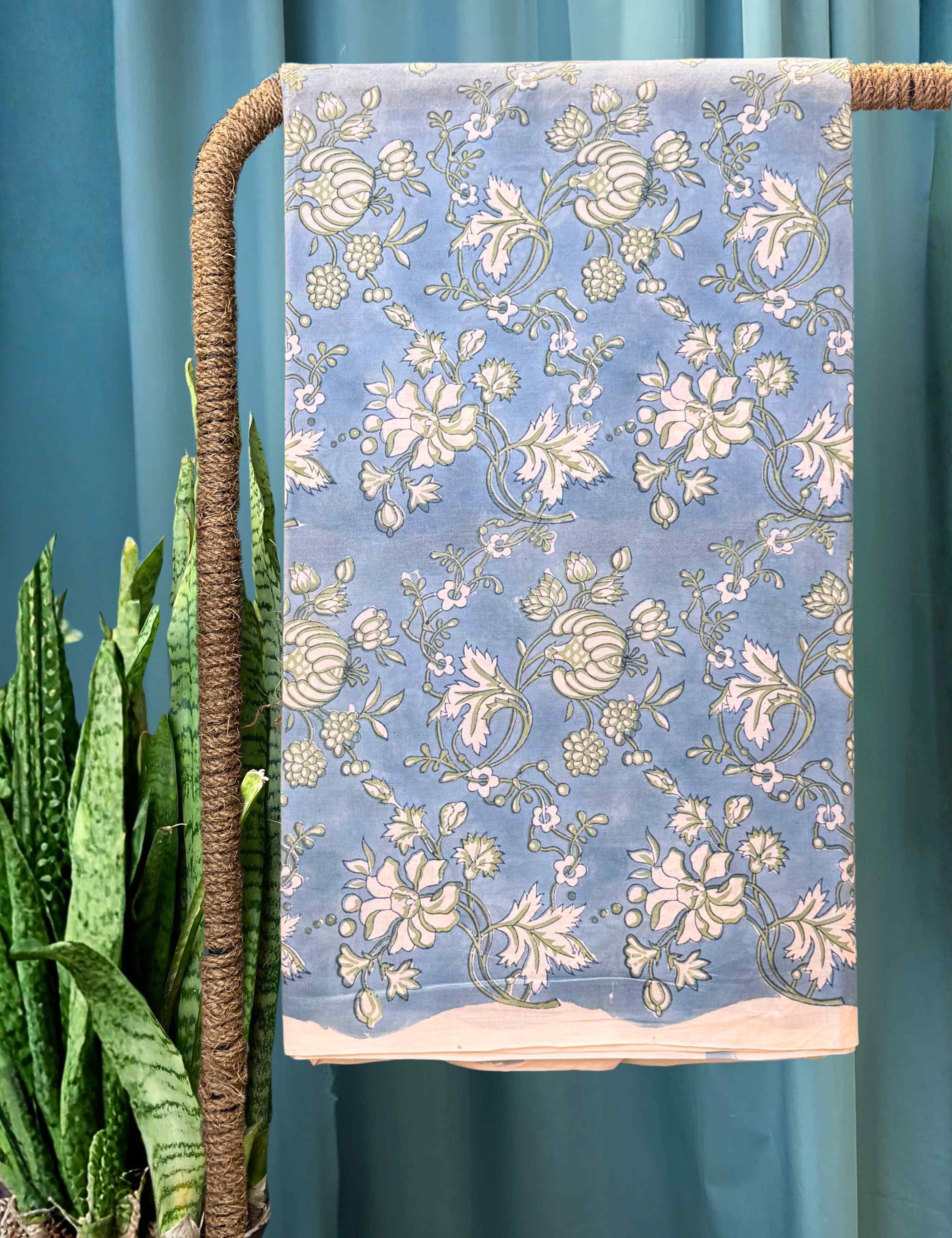 Blue Sanganeri Fabric