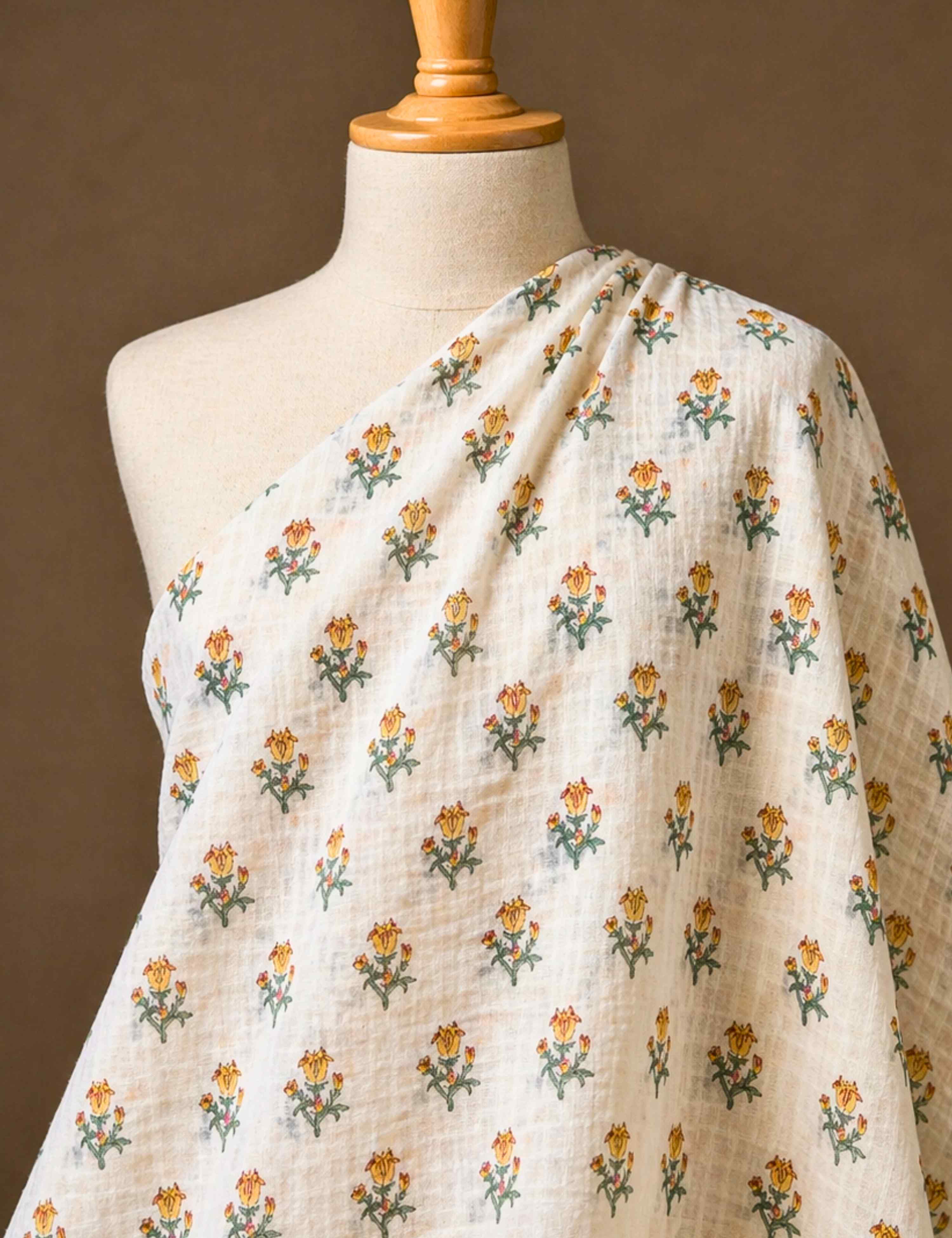 White Sanganeri Fabric