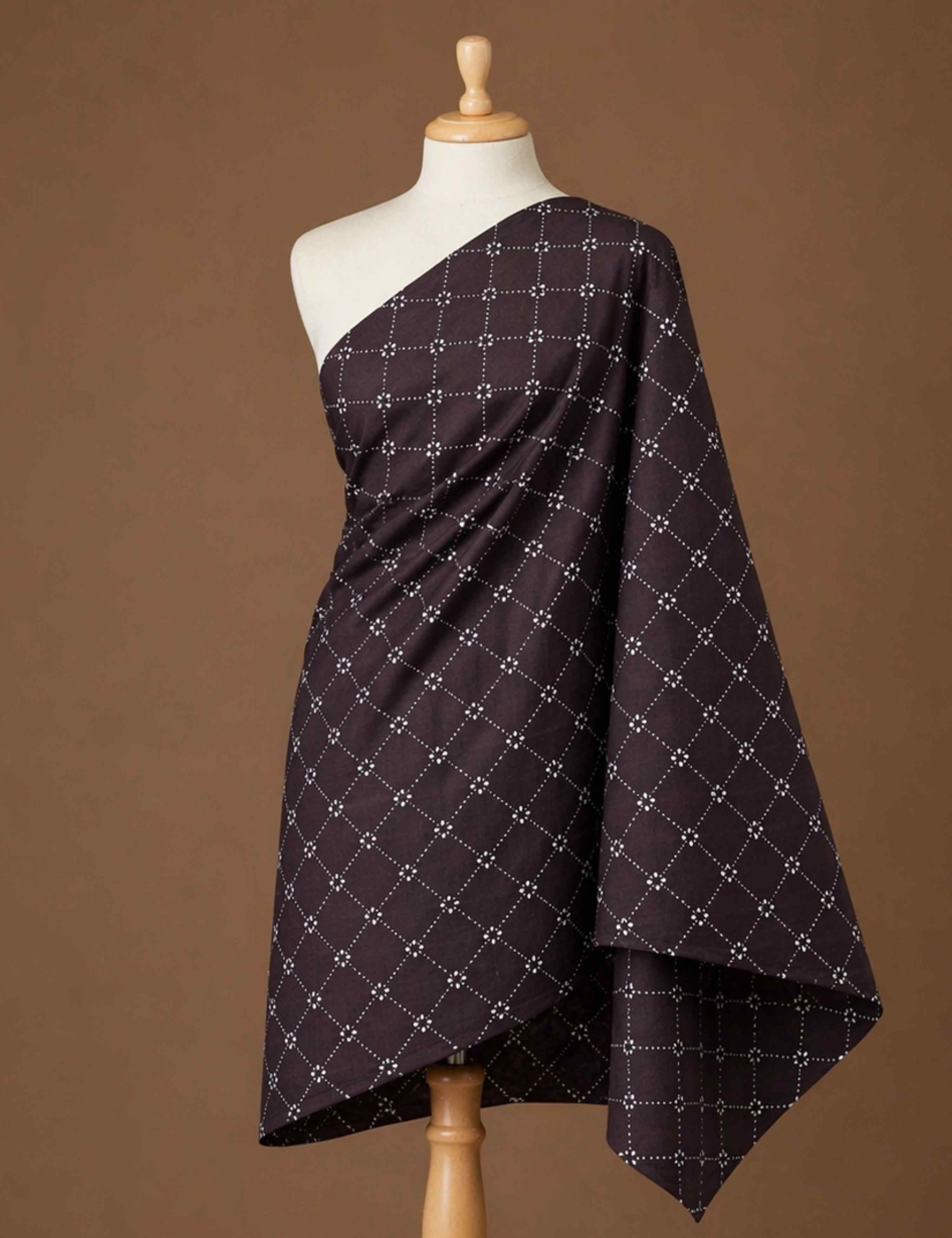 Black Bagru Fabric