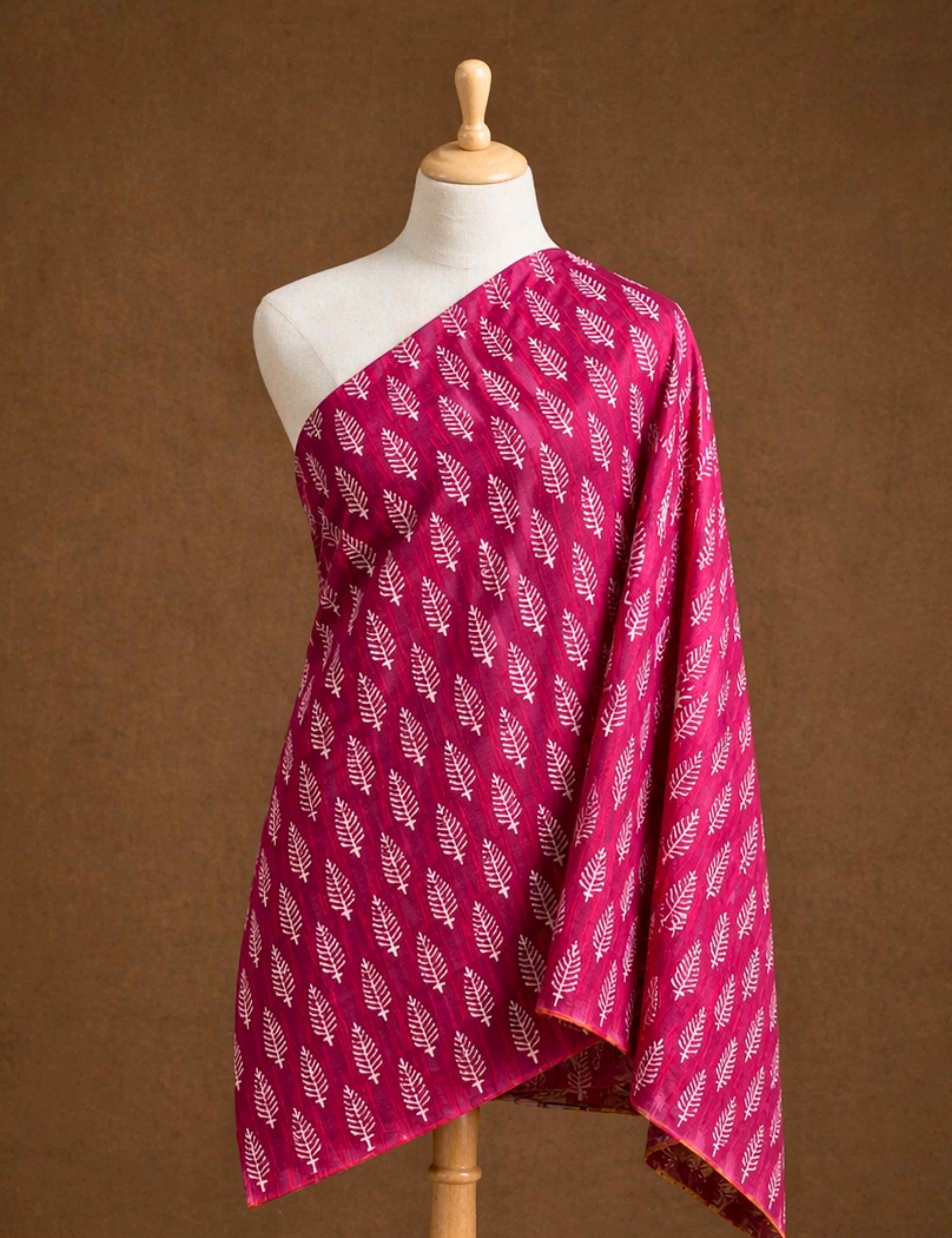 Plum Bagru Fabric