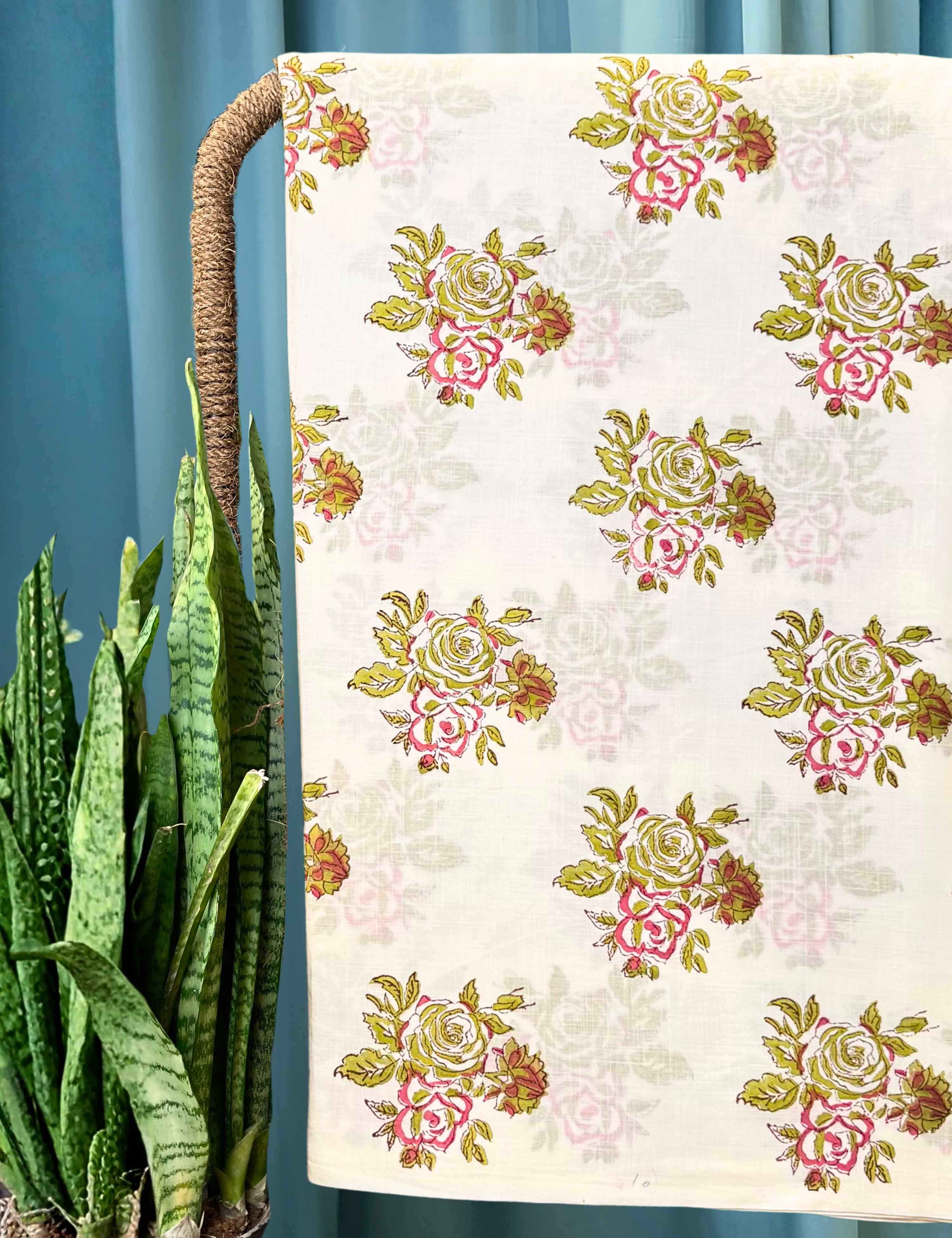 White Sanganeri Fabric