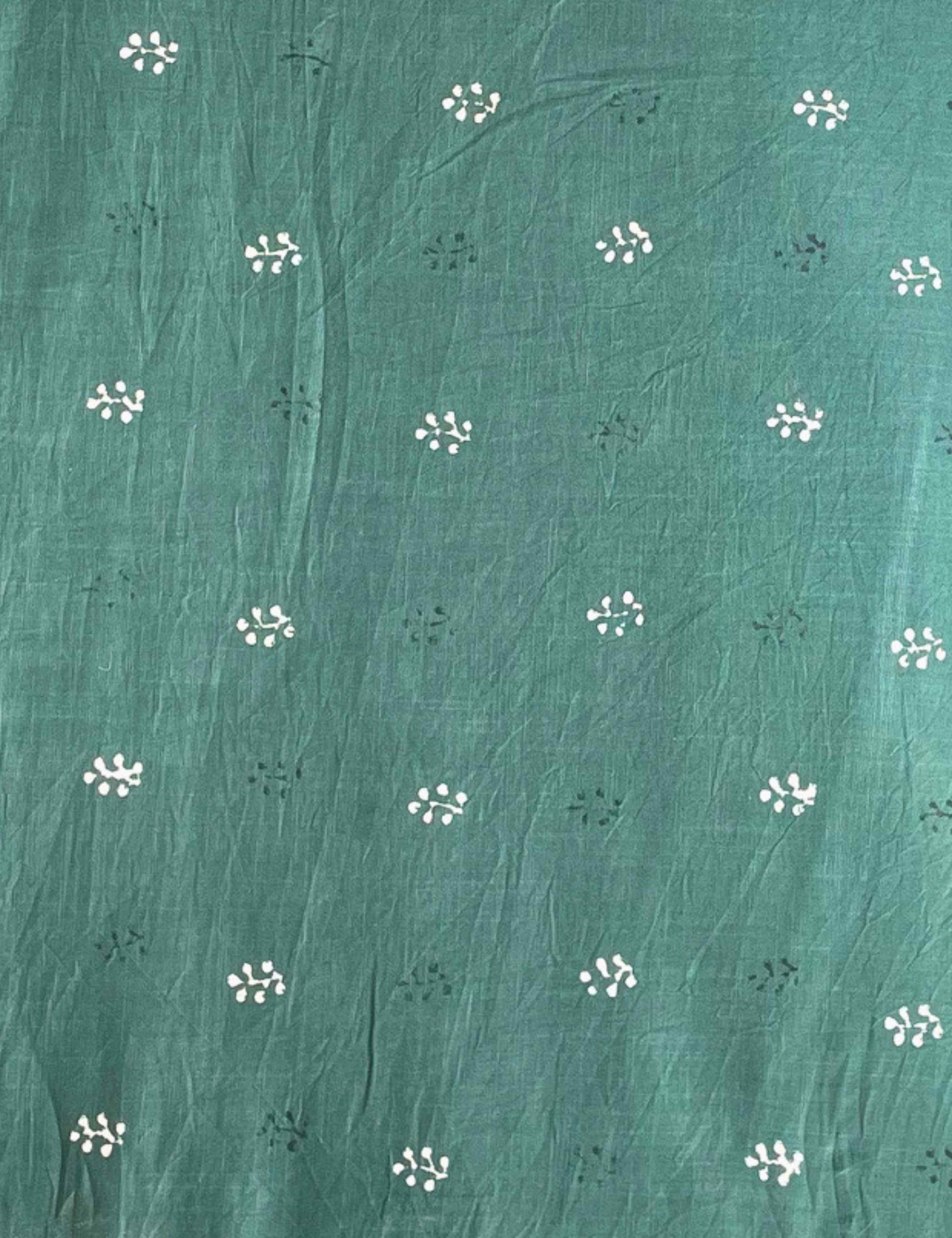Dark Green Bagru Fabric