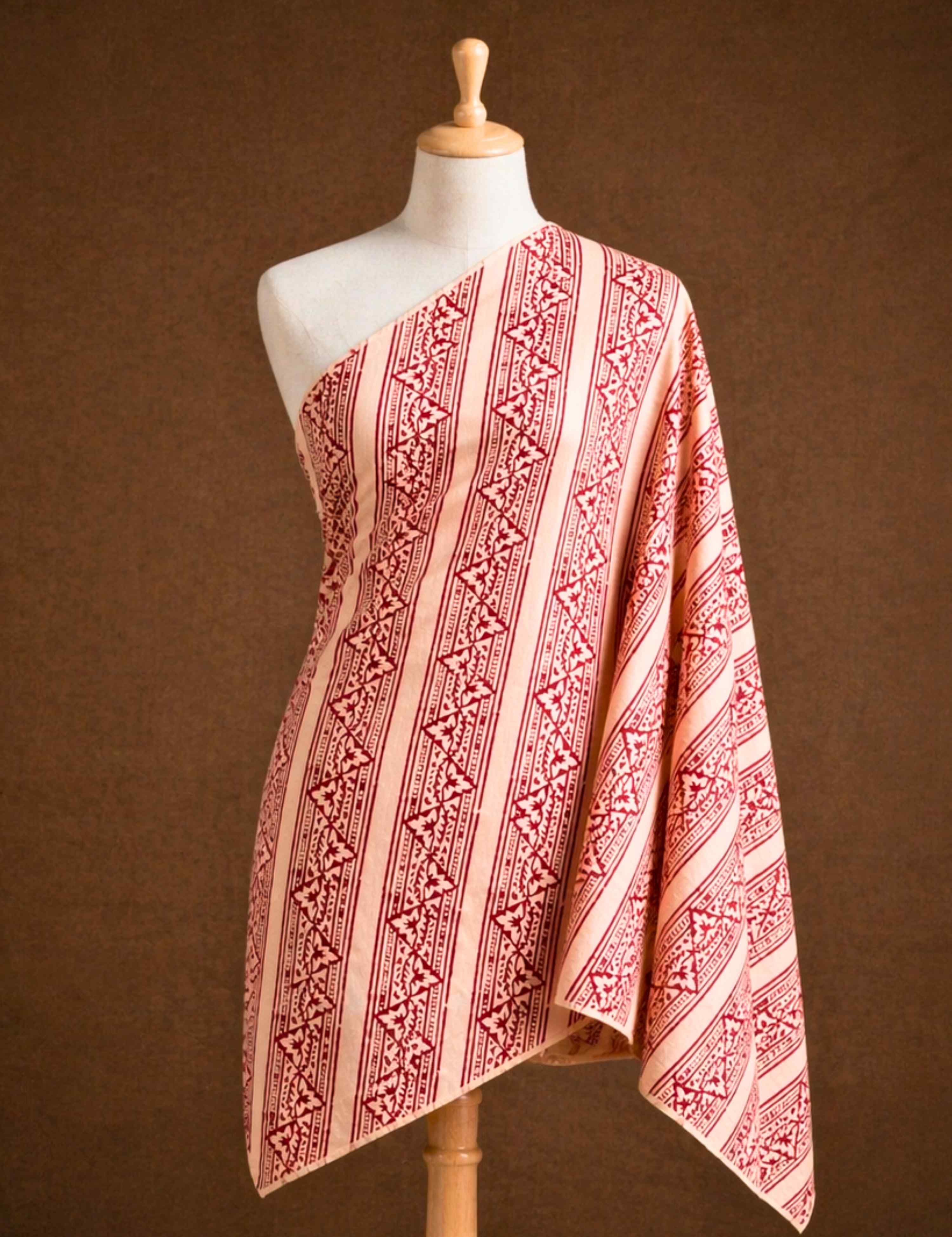 Beige Bagru Fabric