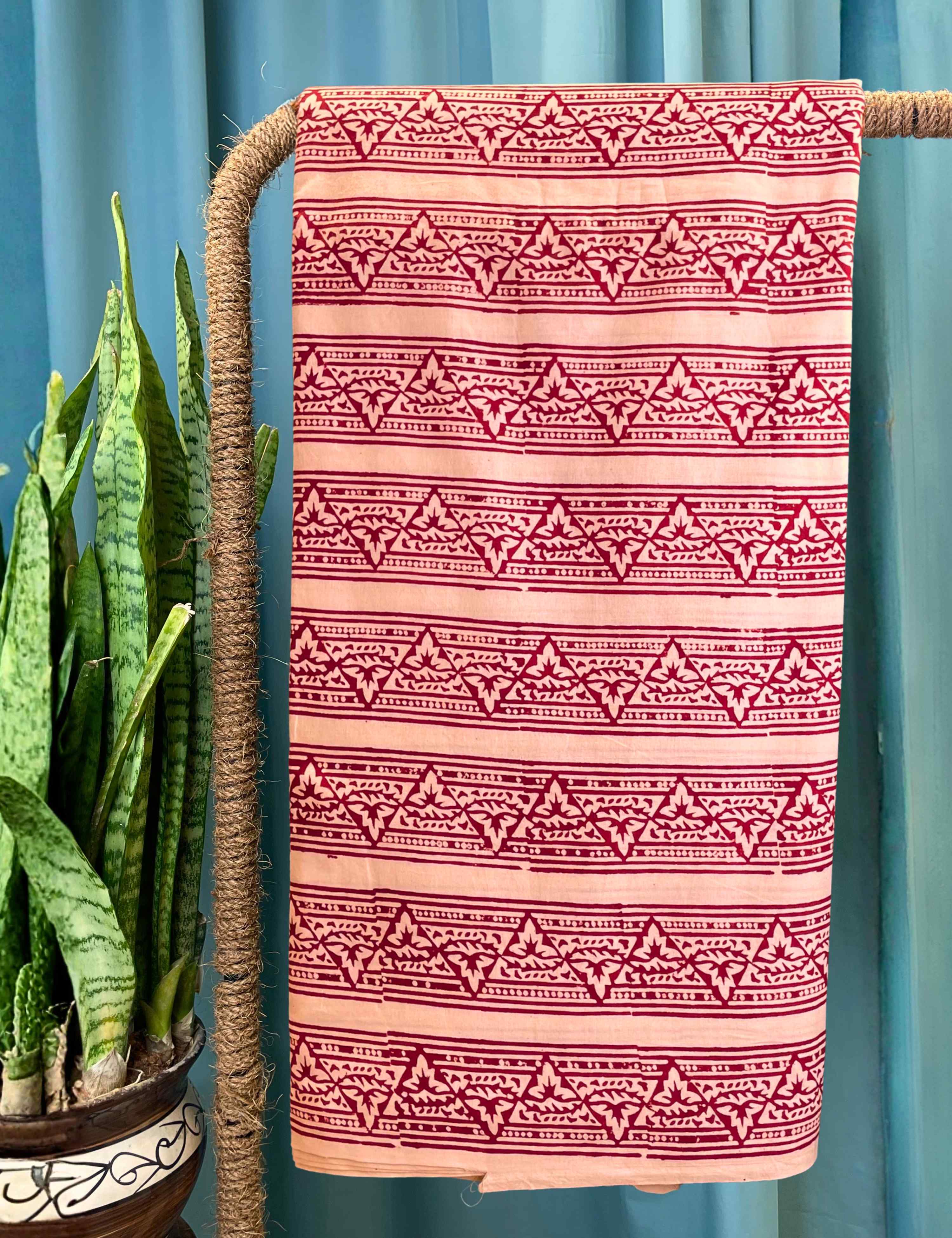 Beige Bagru Fabric