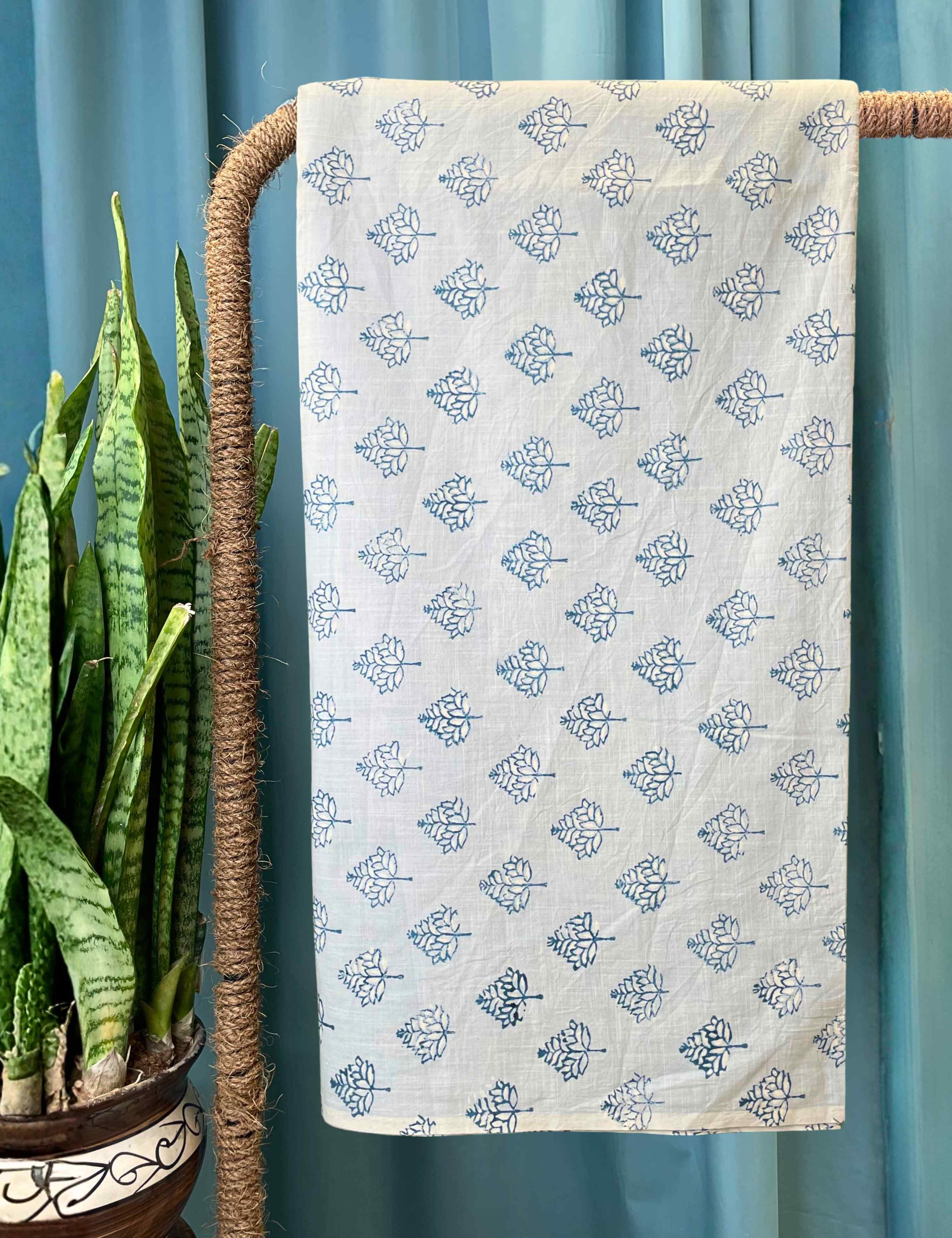 Sky Blue Bagru Fabric