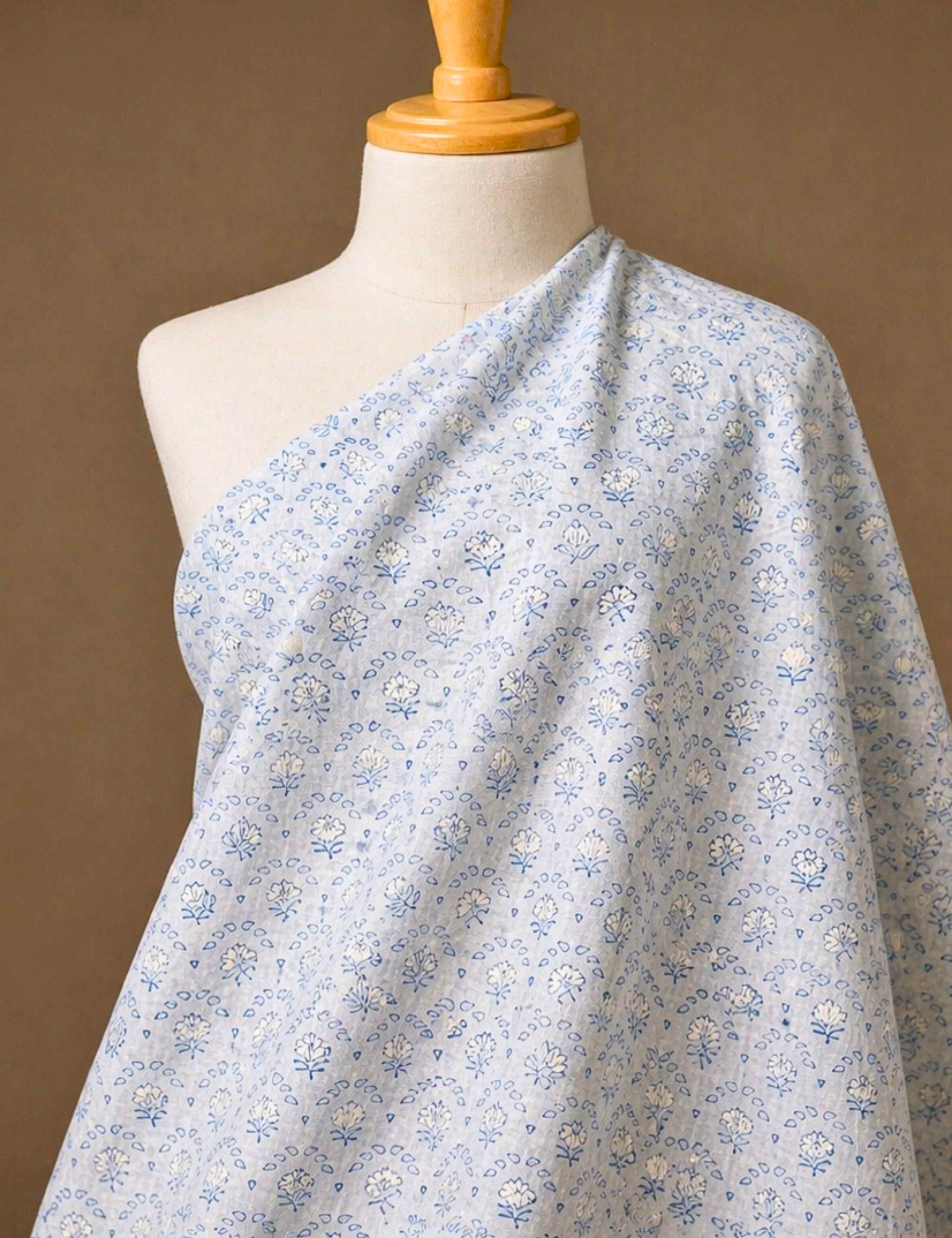Light Blue Bagru Fabric