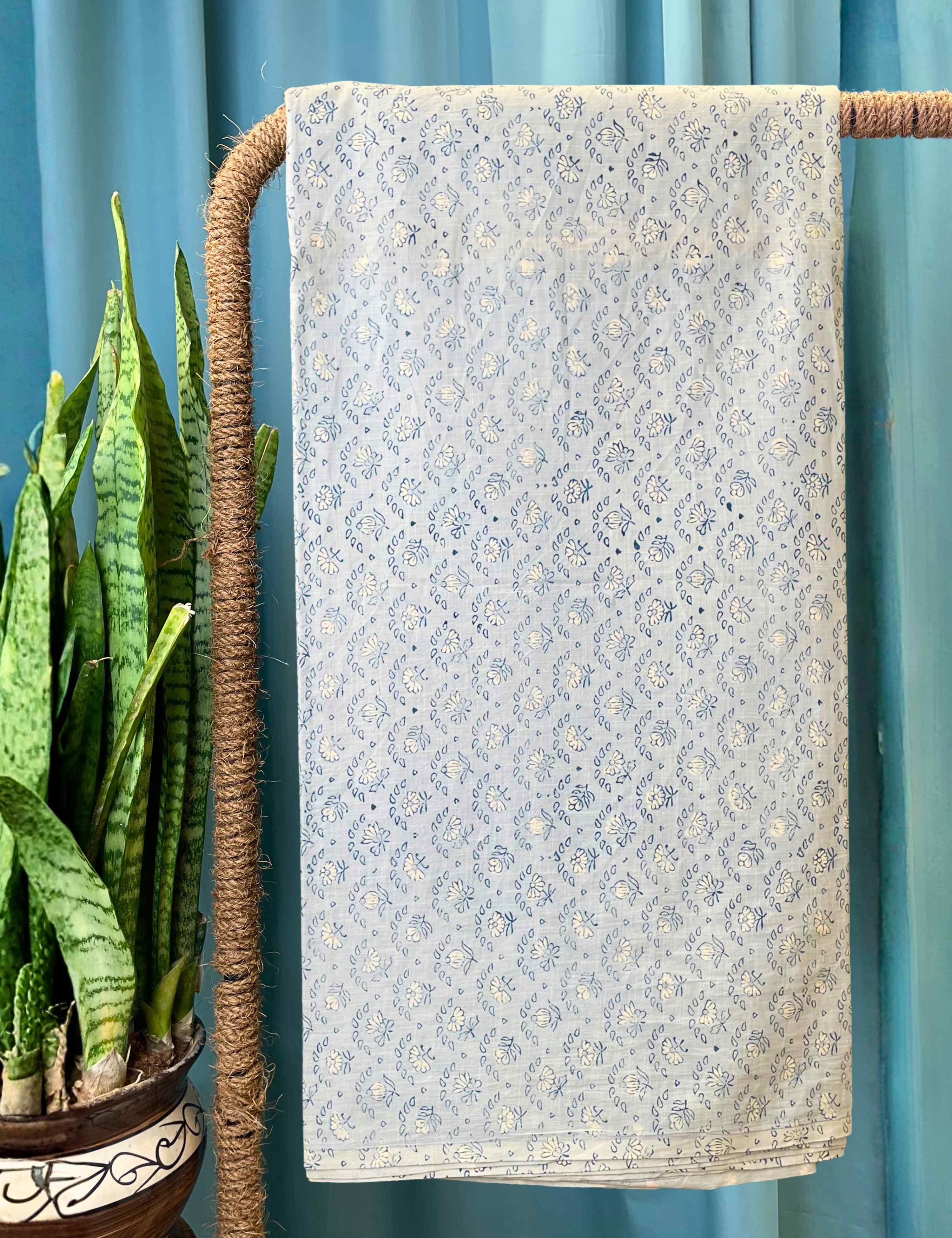 Light Blue Bagru Fabric