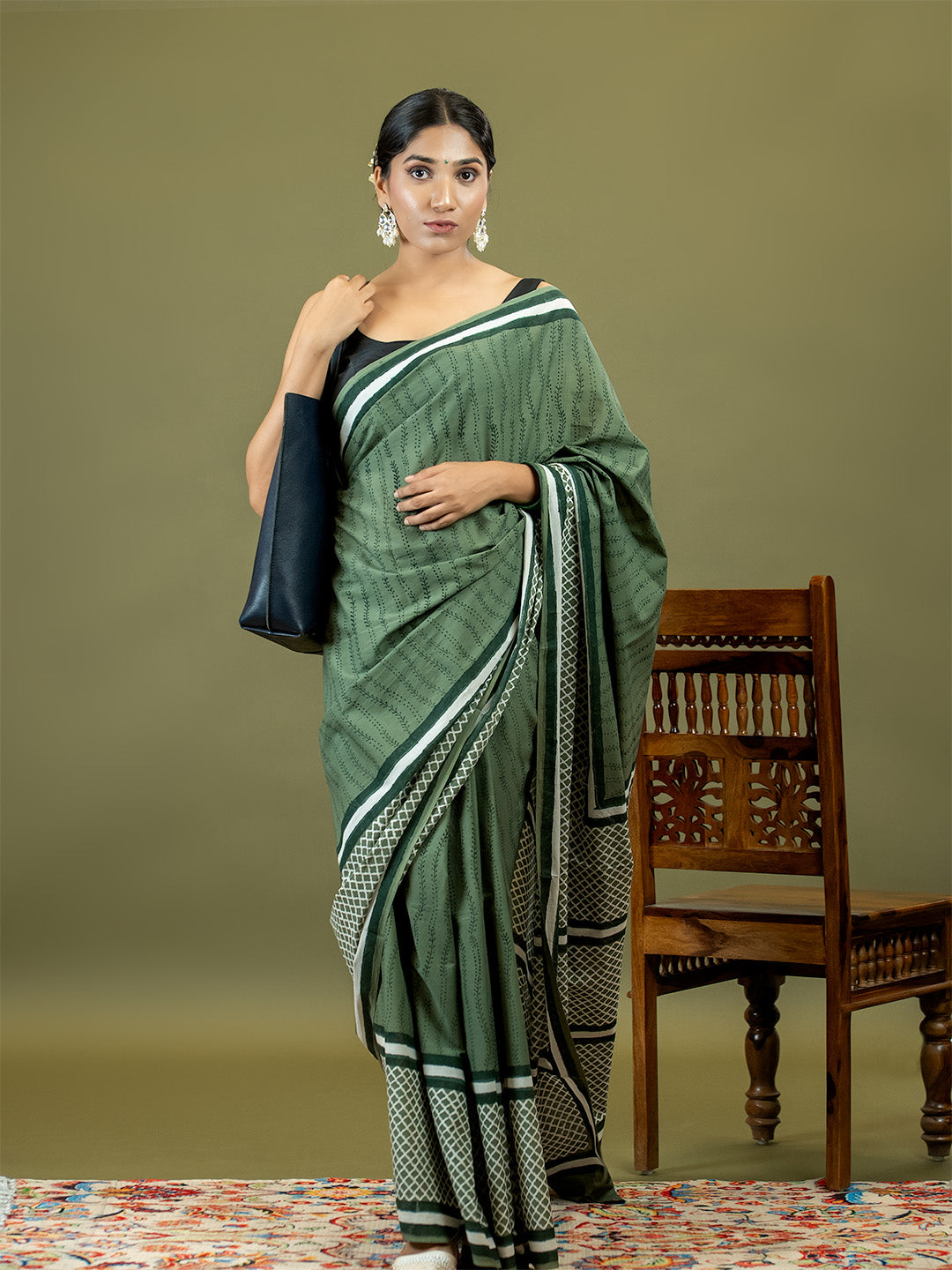 Nira Olive Dabu Saree