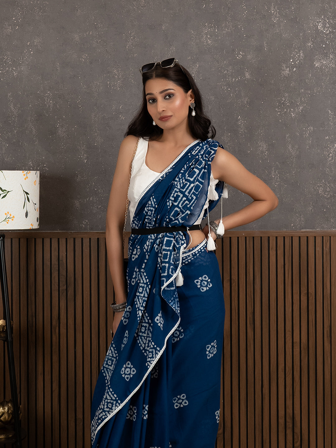 Suti Barfi Indigo Batik Saree