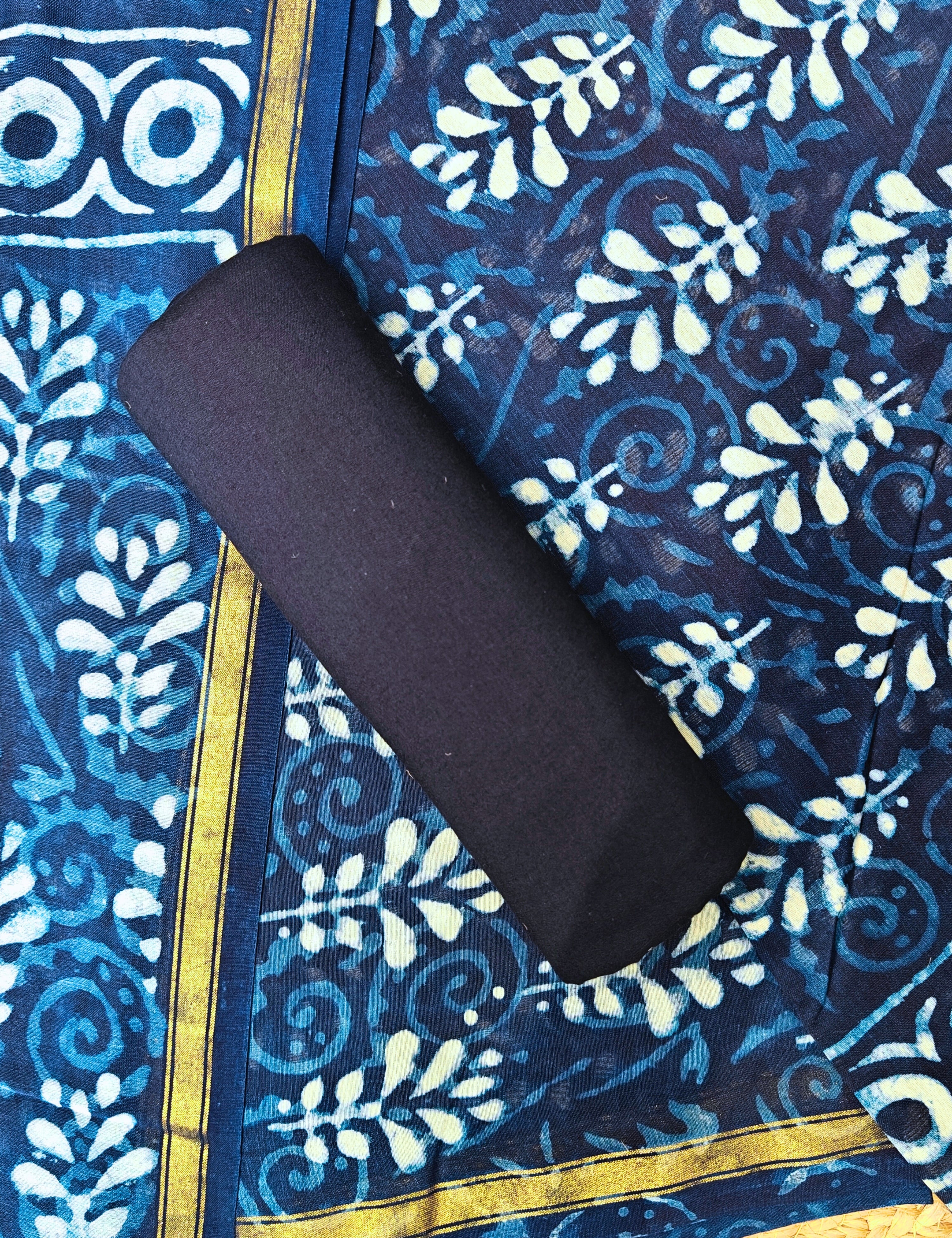 Maati Indigo Dabu Dress Material