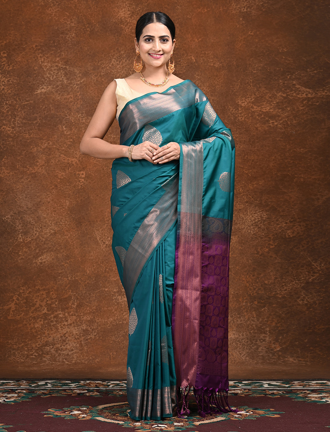 Varnika Emerald Soft Semi Silk Saree